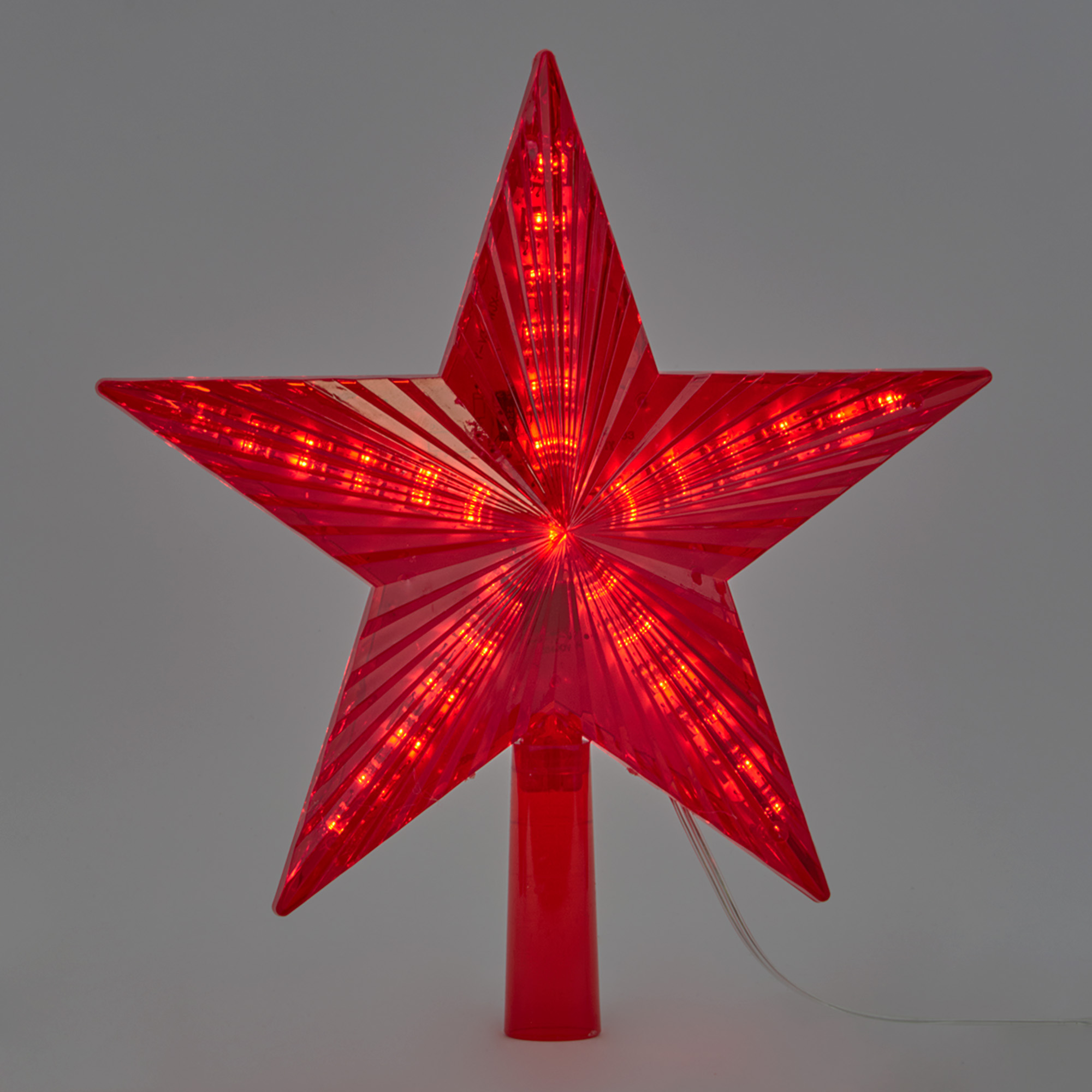 ULD-H2121-031-STA RED STAR-3 Украшение светодиодное для ёлки Звезда-3. 21 см. 31 светодиод. Красный свет. Прозрачный провод. TM Uniel