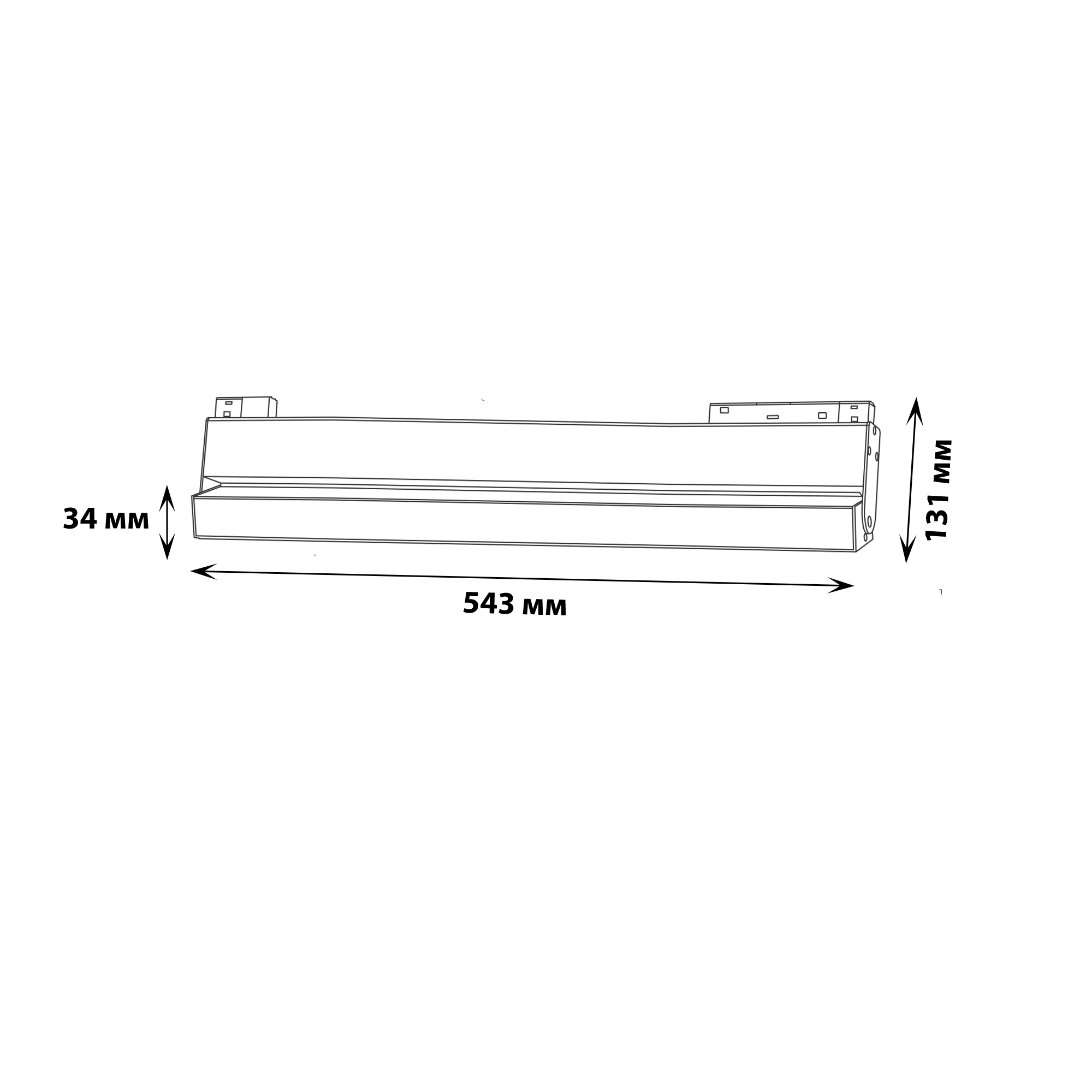 ULB-M80-22W-4000K-35 BLACK Светильник-прожектор линейный светодиодный трековый. Для магнитных шинопроводов. 2000 Лм. Белый свет 4000К. Черный. ТМ Uniel