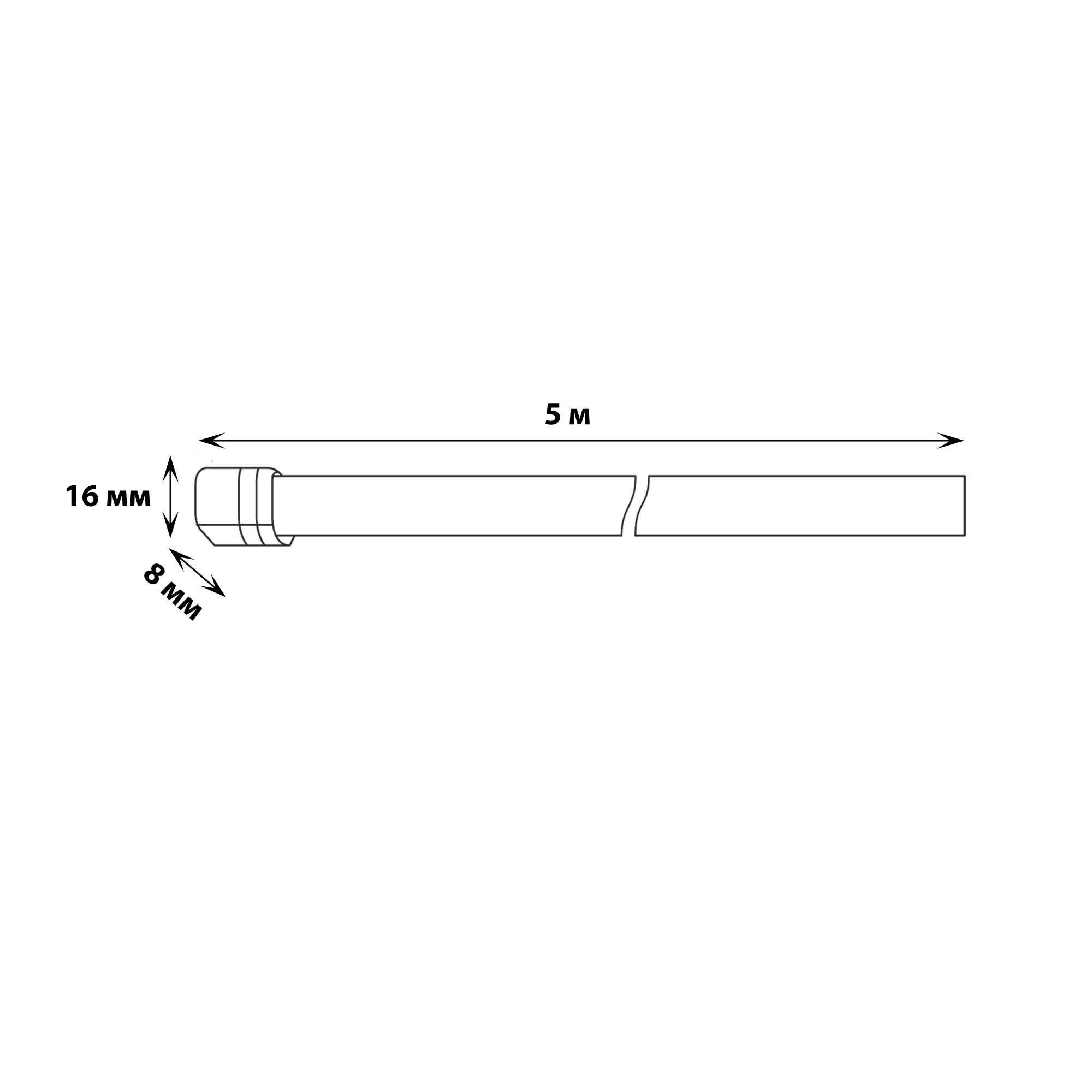 ULS-N03-2835-100LED-m-8mm-IP67-DC12V-11W-m-5M-3000K Светодиодная гибкая герметичная лента. NEON. Катушка 5м. в блистере. Теплый белый свет 3000K. ТМ Uniel