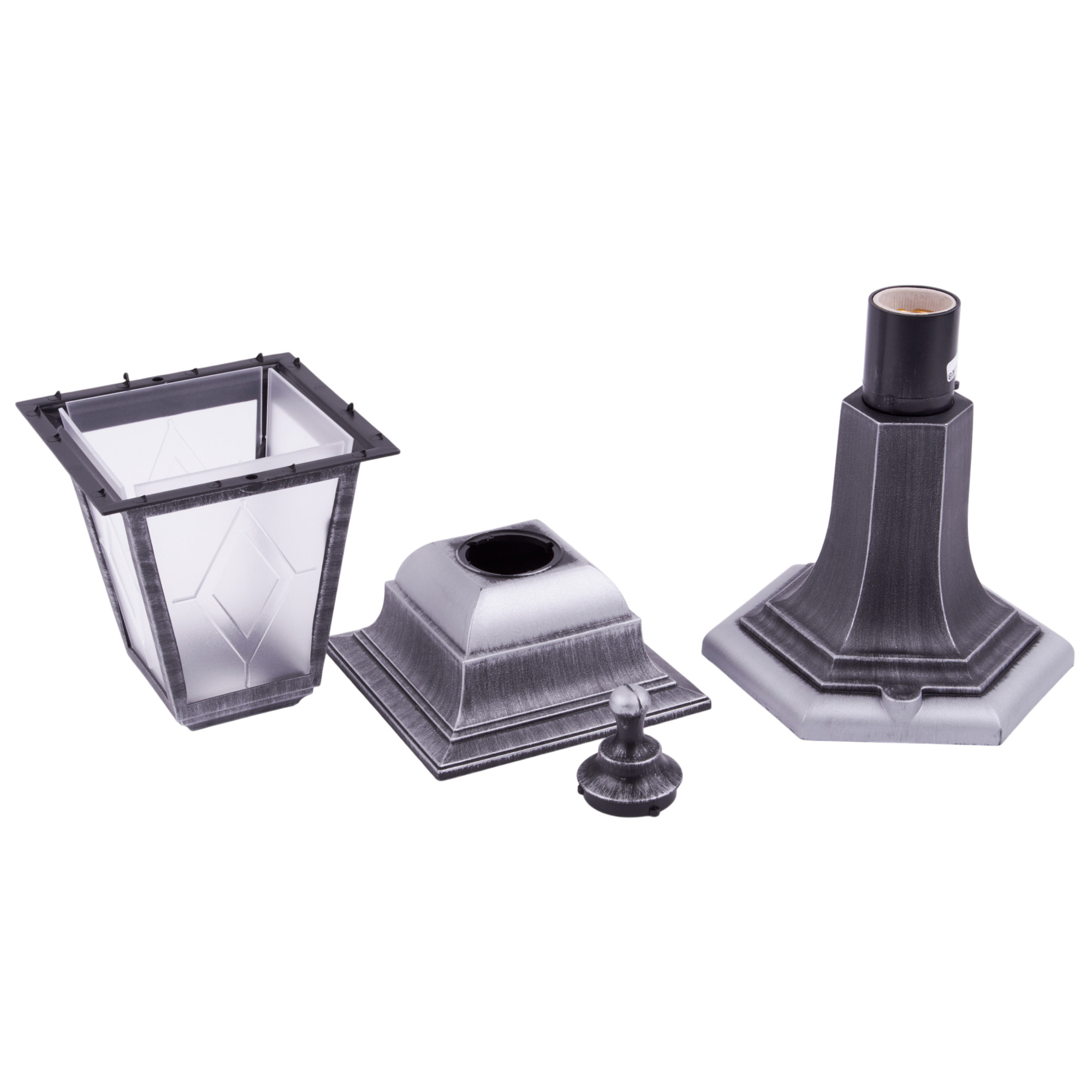 UUL-A01F 60W-E27 IP44 BLACK SILVER Светильник уличный. под лампу Е27. Архитектурный на столб. Корпус темно-серебристый. TM Uniel