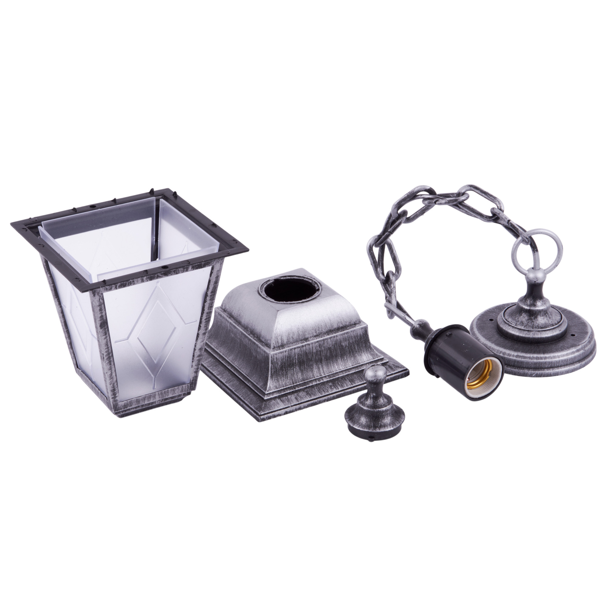UUL-A01H 60W-E27 IP44 BLACK SILVER Светильник уличный. под лампу Е27. Архитектурный подвесной. Корпус темно-серебристый. TM Uniel