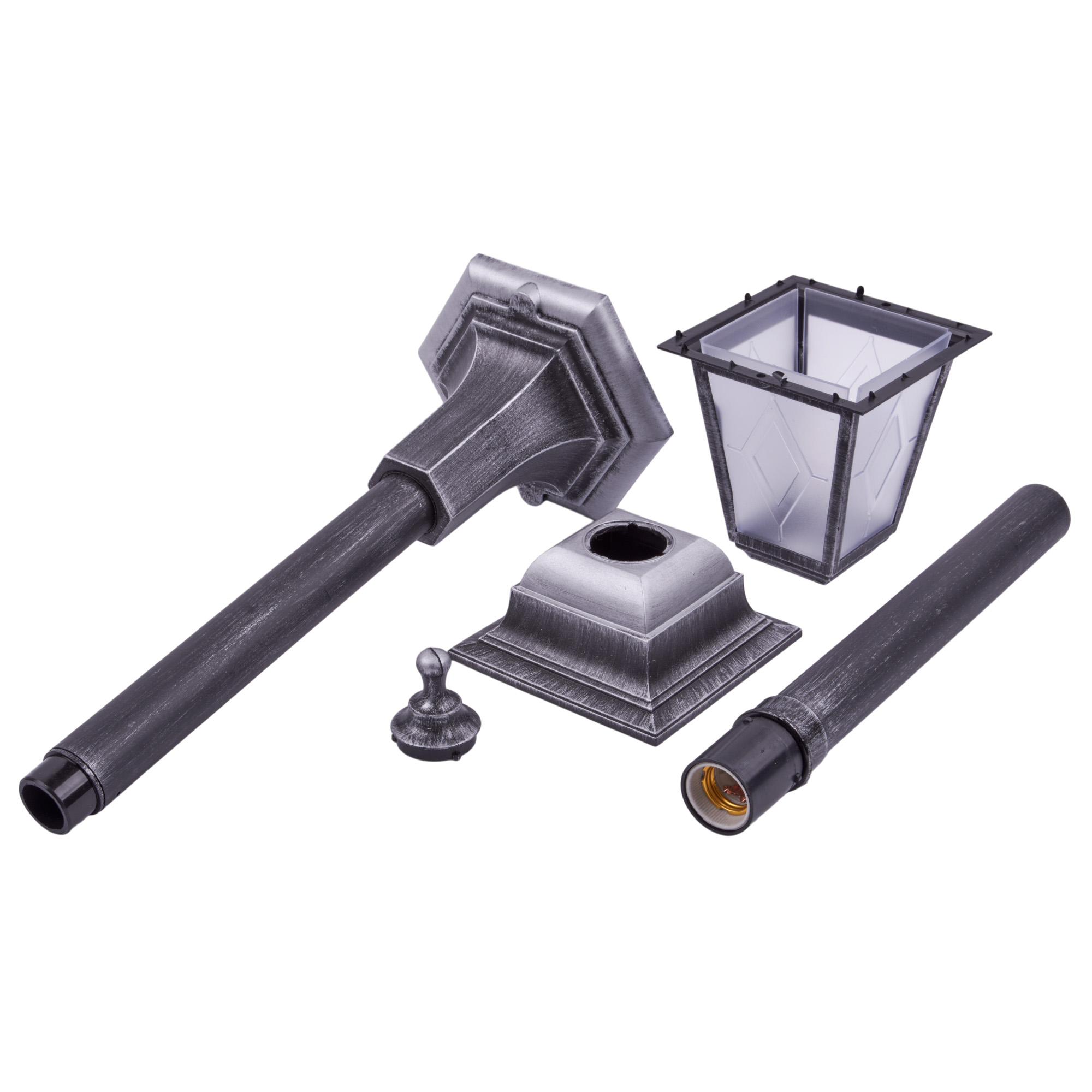 UUL-A01T 60W-E27 IP44 BLACK SILVER Светильник уличный. под лампу Е27. Архитектурный напольный. Корпус темно-серебристый. TM Uniel