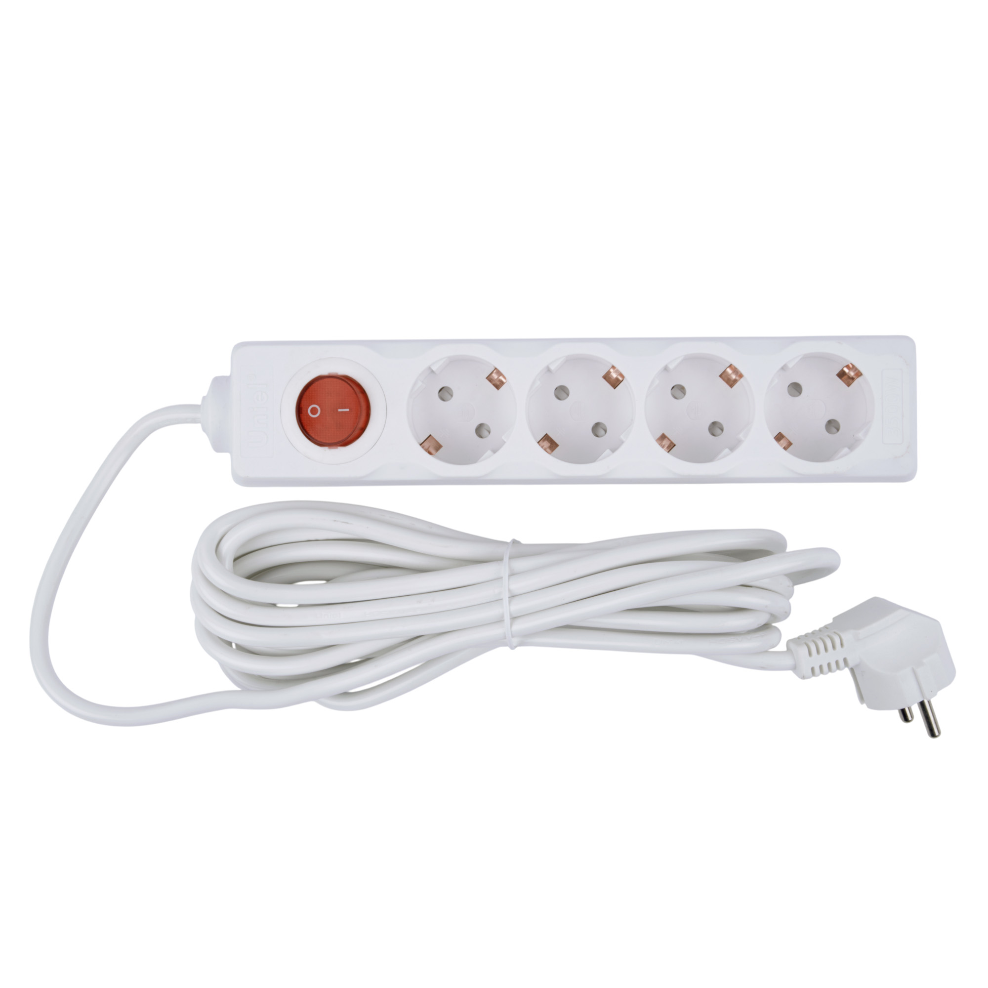 S-GCU4-5B WHITE Удлинитель серии Ultra. шнур 5м.. 4 гнезда. 16A. с-з. Белый. TM Uniel