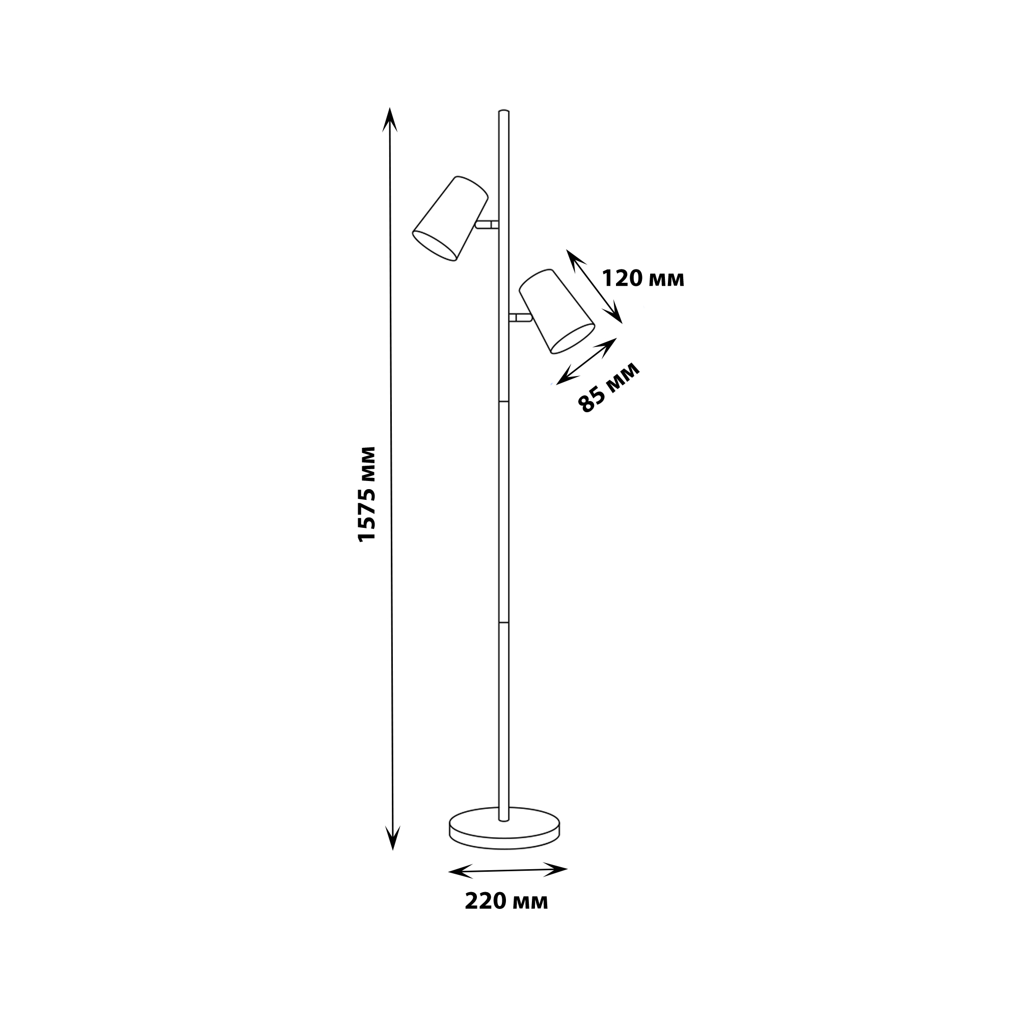 ULM-T600 2х6W-4500K-DIM RED Торшер напольный светодиодный. 2х6W. Сенсорный выключатель. Диммер. Красный. ТМ Uniel