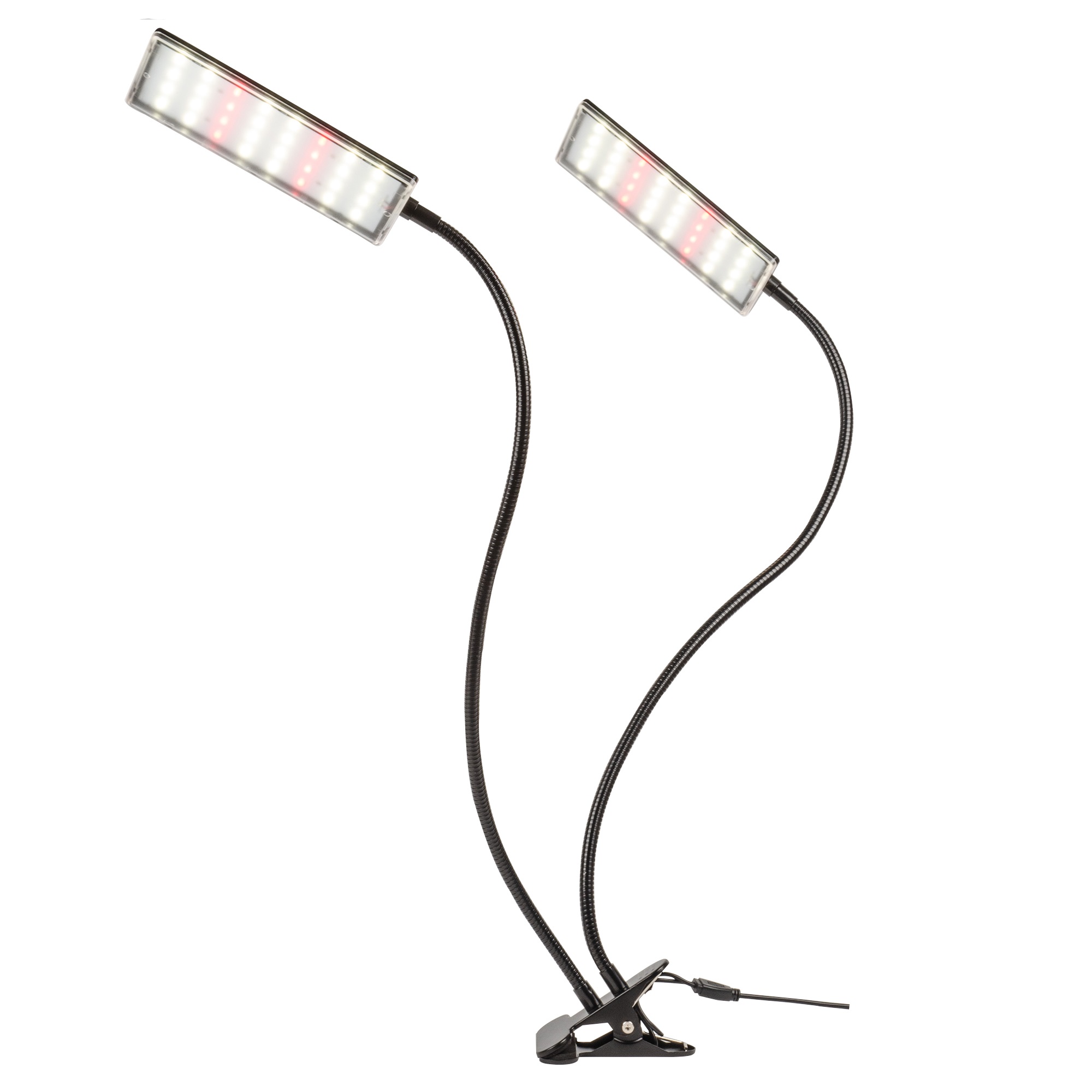 ULT-P37-24W-SPFB-TM-60 IP40 BLACK TWIN Светильник для растений светодиодный с таймером. на прищепке. Спектр для фотосинтеза. TM Uniel