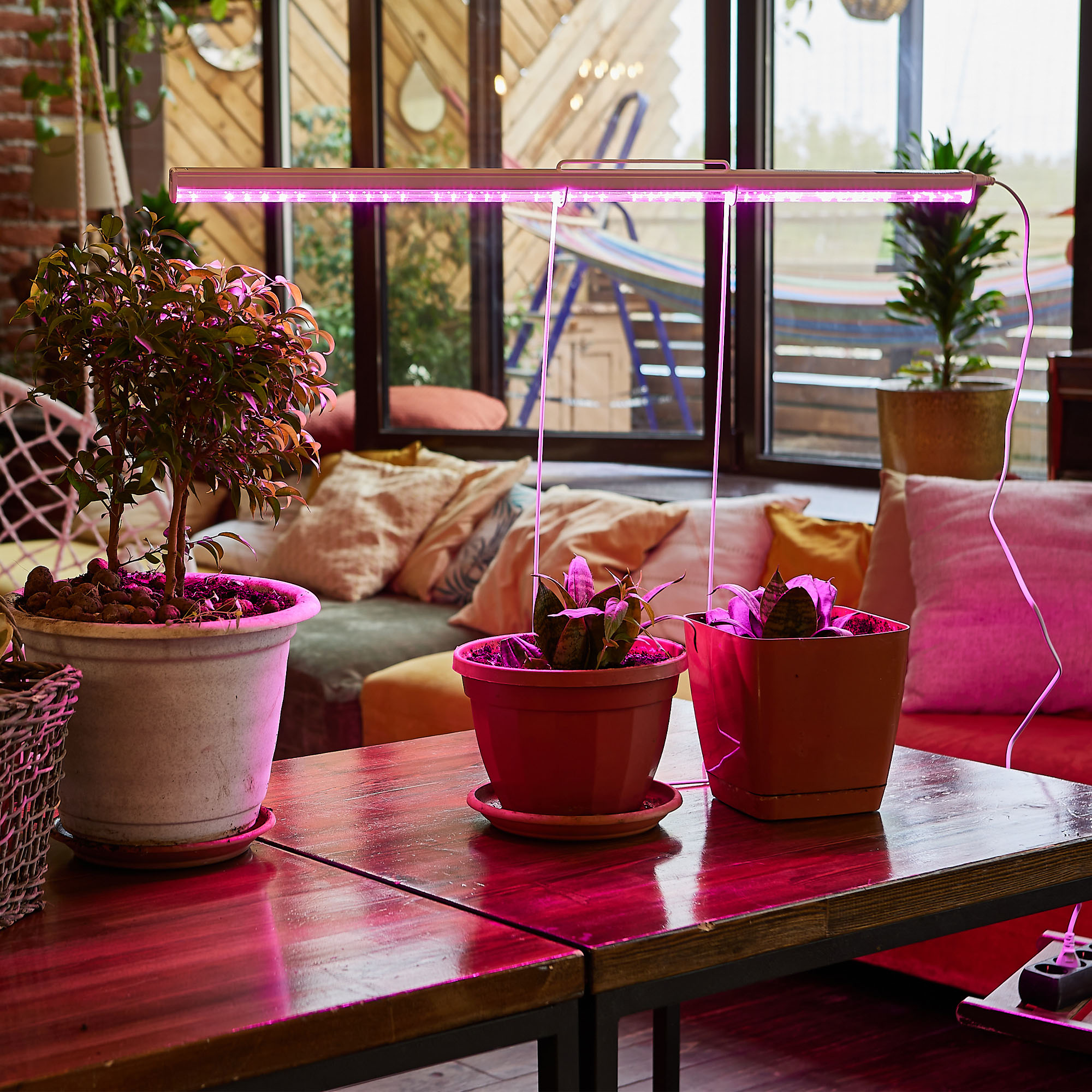 ULI-P43-24W-SPBX IP40 WHITE Светильник для растений светодиодный линейный. 872мм. выкл. на корпусе. Алюминий. Спектр с дальним красным для рассады и досвечивания в период роста. TM Uniel