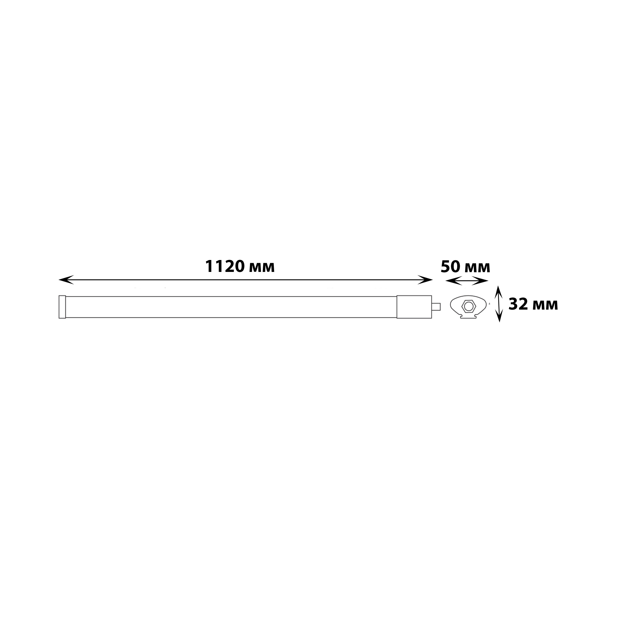 ULT-V45-36W-6500K IP65 WHITE Светильник светодиодный линейный. Дневной свет 6500K. Корпус белый. ТМ Uniel