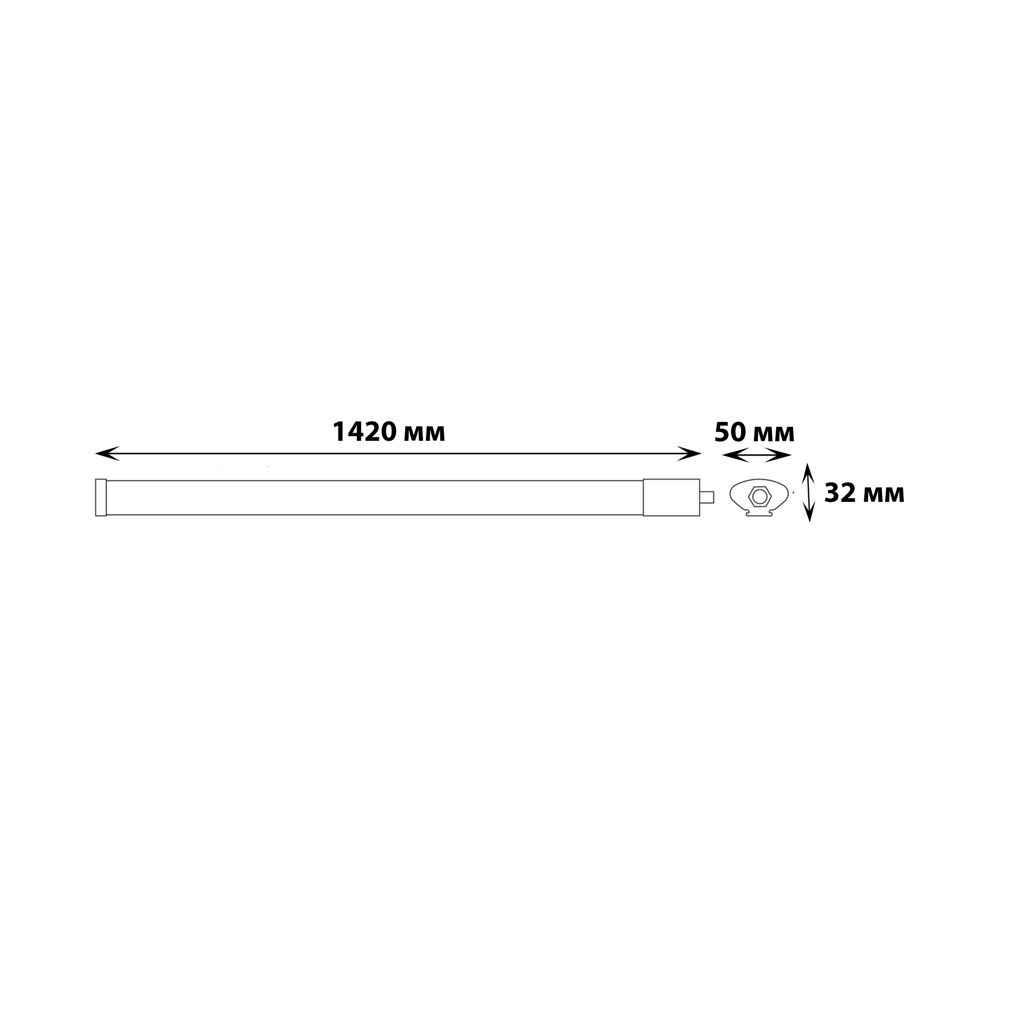 ULT-V45-45W-4000K IP65 WHITE Светильник светодиодный линейный. Белый свет 4000K. Корпус белый. ТМ Uniel
