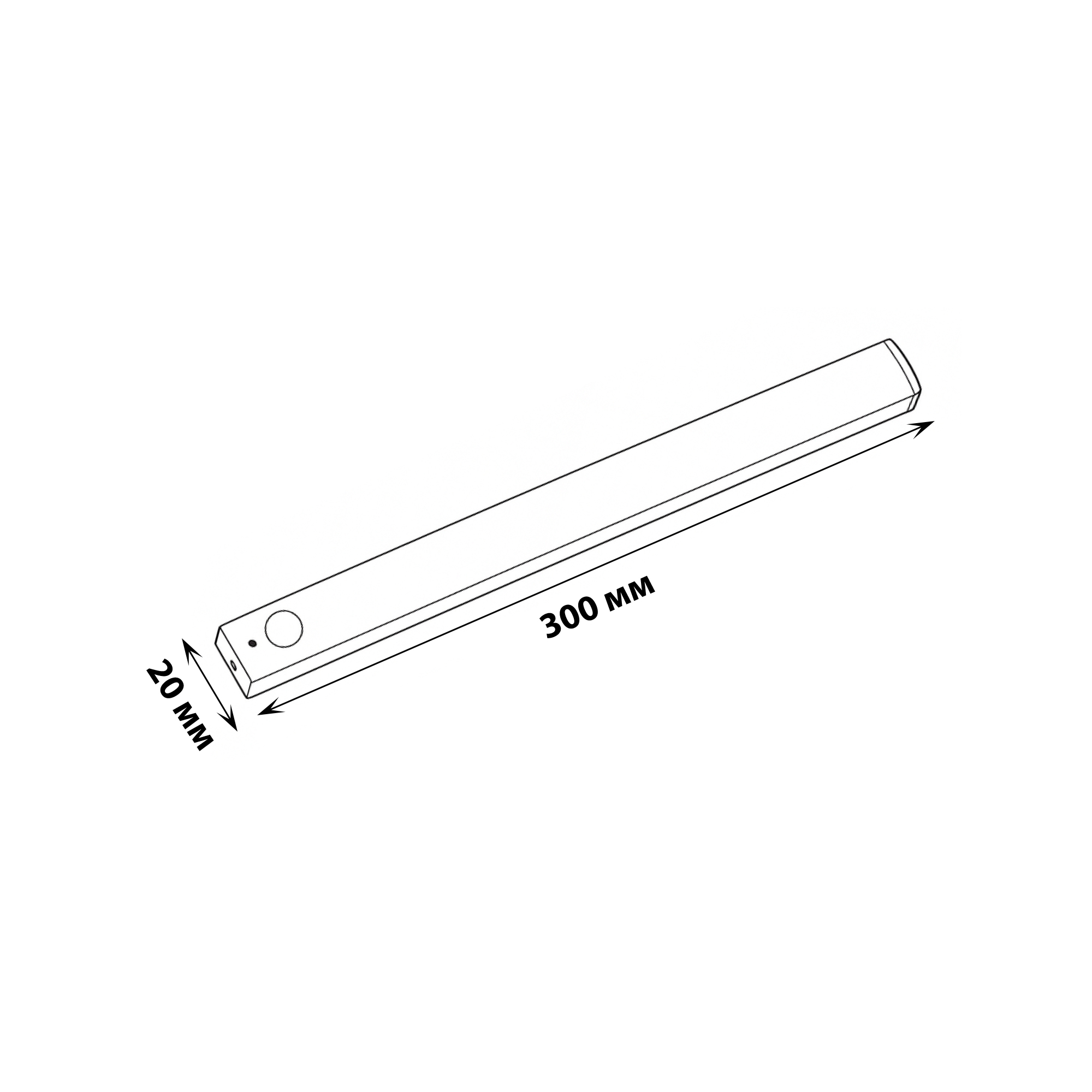 ULM-F60-2W-4000K-RECH SENSOR IP20 WHITE Светильник светодиодный для мебели с сенсором движения и освещенности. Аккумуляторный в-к. 300мм. 160лм. ТМ Uniel