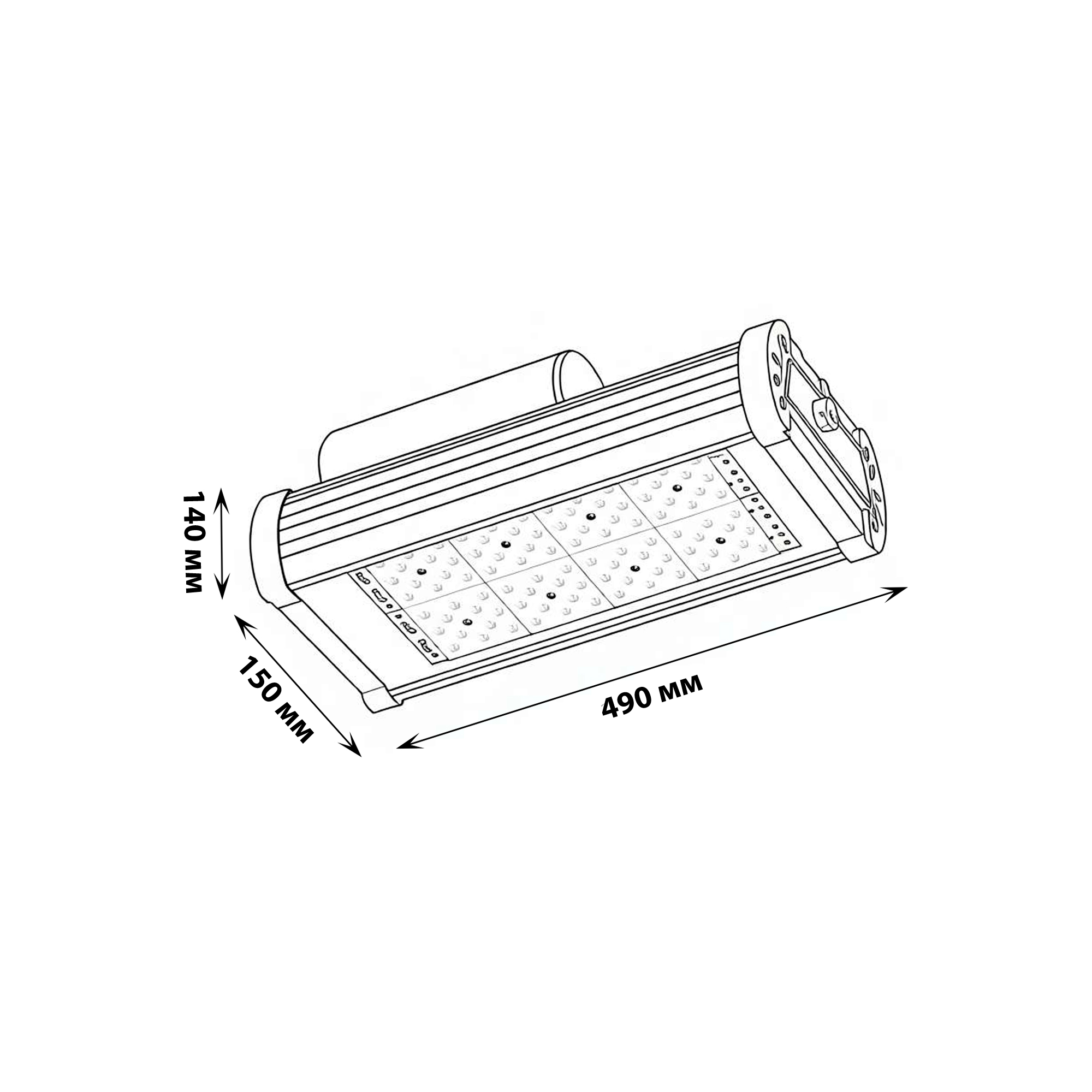 ULV-R24J 104W-5000К IP65 SILVER Светильник светодиодный уличный консольный. Белый свет 5000К. КСС Д. TM Uniel