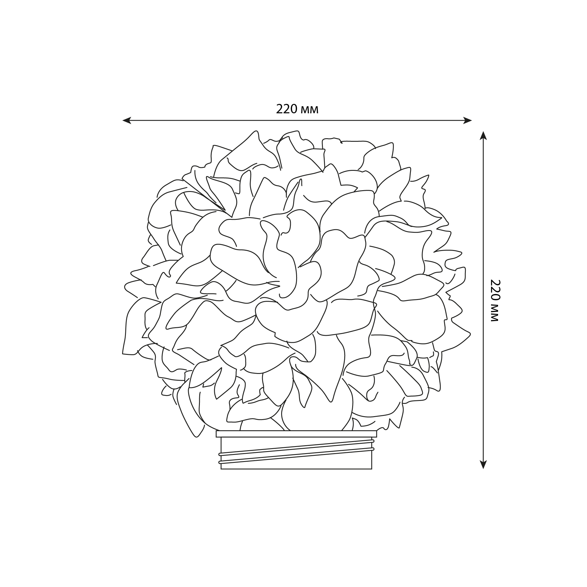 ULW-R07 T-3000K-150C-A Гортензия Белый-Сиреневый Светильник светодиодный со сменной лампойв-к. E27. теплый белый свет 3000K. Плафон D150мм. прозрачный. Белое основание. TM Uniel