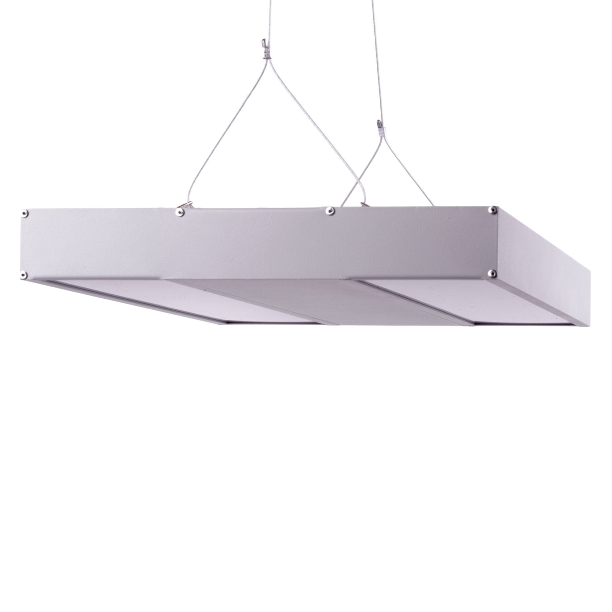 ULO-K16B 2x22W-4000K-L100 5W-3000K IP44 LIGHT GREY Светильник линейный светодиодный подвесной с фоновой подсветкой. Белый свет 4000К. Алюминий. Цвет светло-серый. TM Uniel