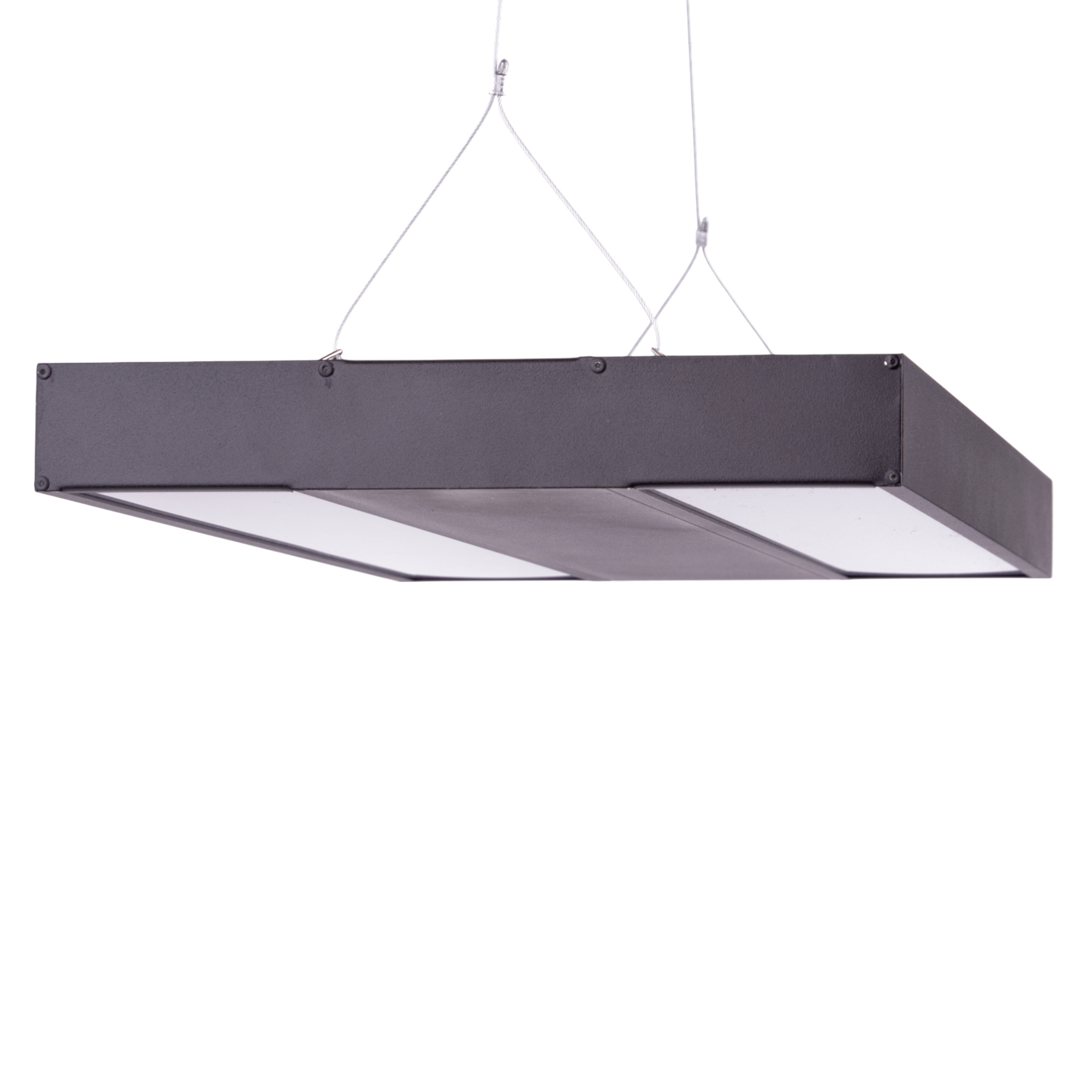 ULO-K16B 2x22W-4000K-L100 5W-RGB IP44 BLACK Светильник линейный светодиодный подвесной с фоновой подсветкой. Белый свет 4000К. Алюминий. Цвет черный. TM Uniel
