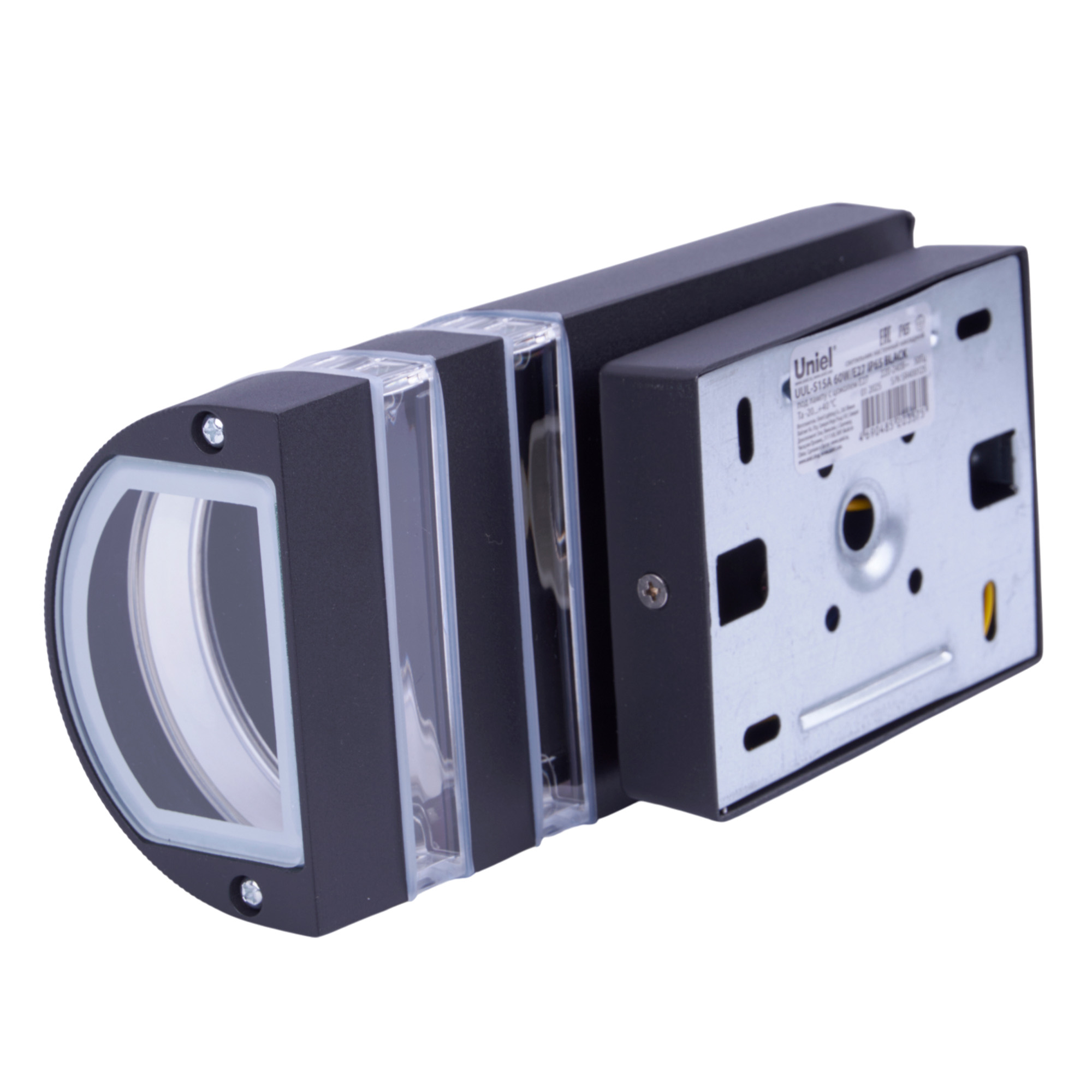 UUL-S15A 60W-E27 IP65 BLACK Светильник уличный. под лампу Е27. Архитектурный накладной. Корпус черный. TM Uniel