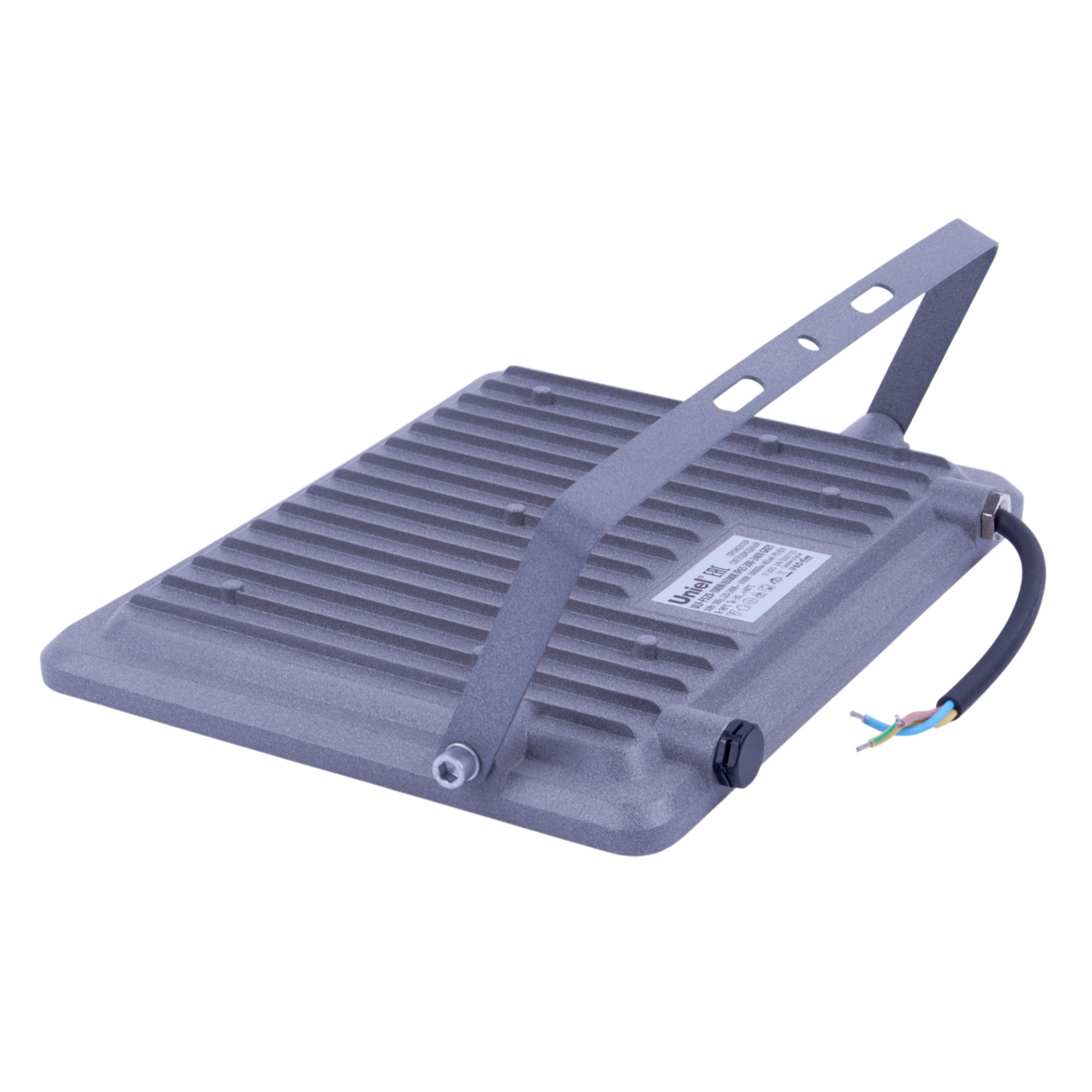 ULF-F52D-100W-6500K IP65 200-240V GREY Прожектор светодиодный. Дневной свет 6500K. Угол 90 градусов. Корпус серый. TM Uniel