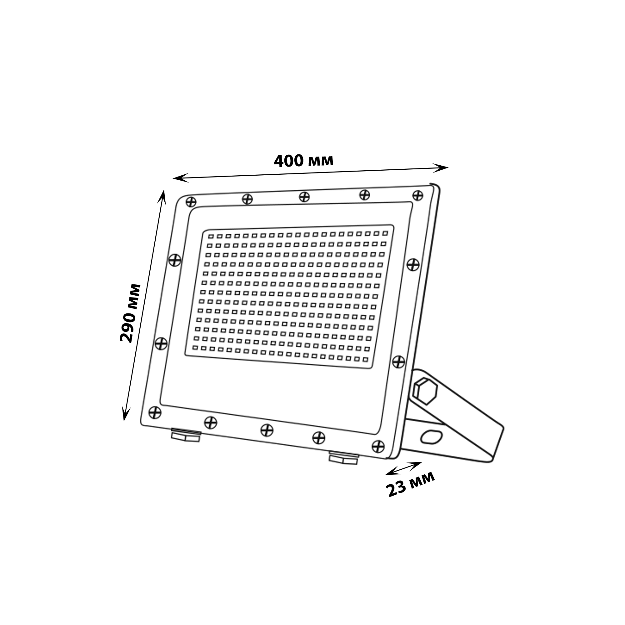 ULF-F52B-300W-6500K IP65 200-240V GREY Прожектор светодиодный. Дневной свет 6500K. Угол 60 градусов. Корпус серый. TM Uniel