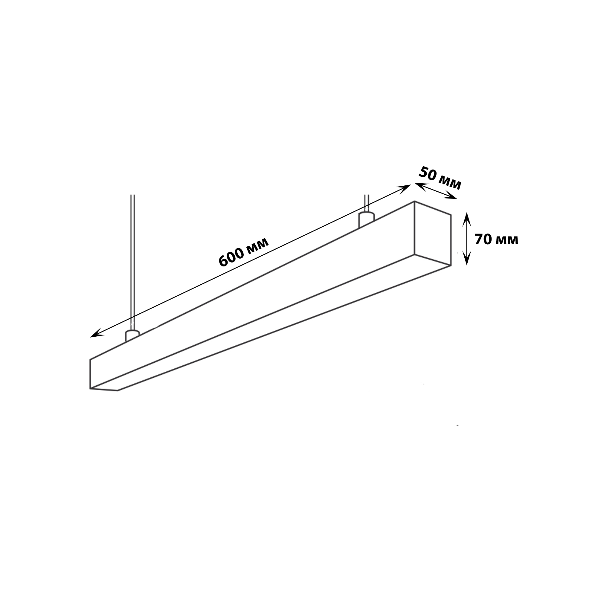 ULO-K10D 30W-5000K-L60-H IP40 BLACK Светильник линейный светодиодный подвесной. Белый свет 5000K. 2800Лм. Алюминий. Цвет черный. TM Uniel
