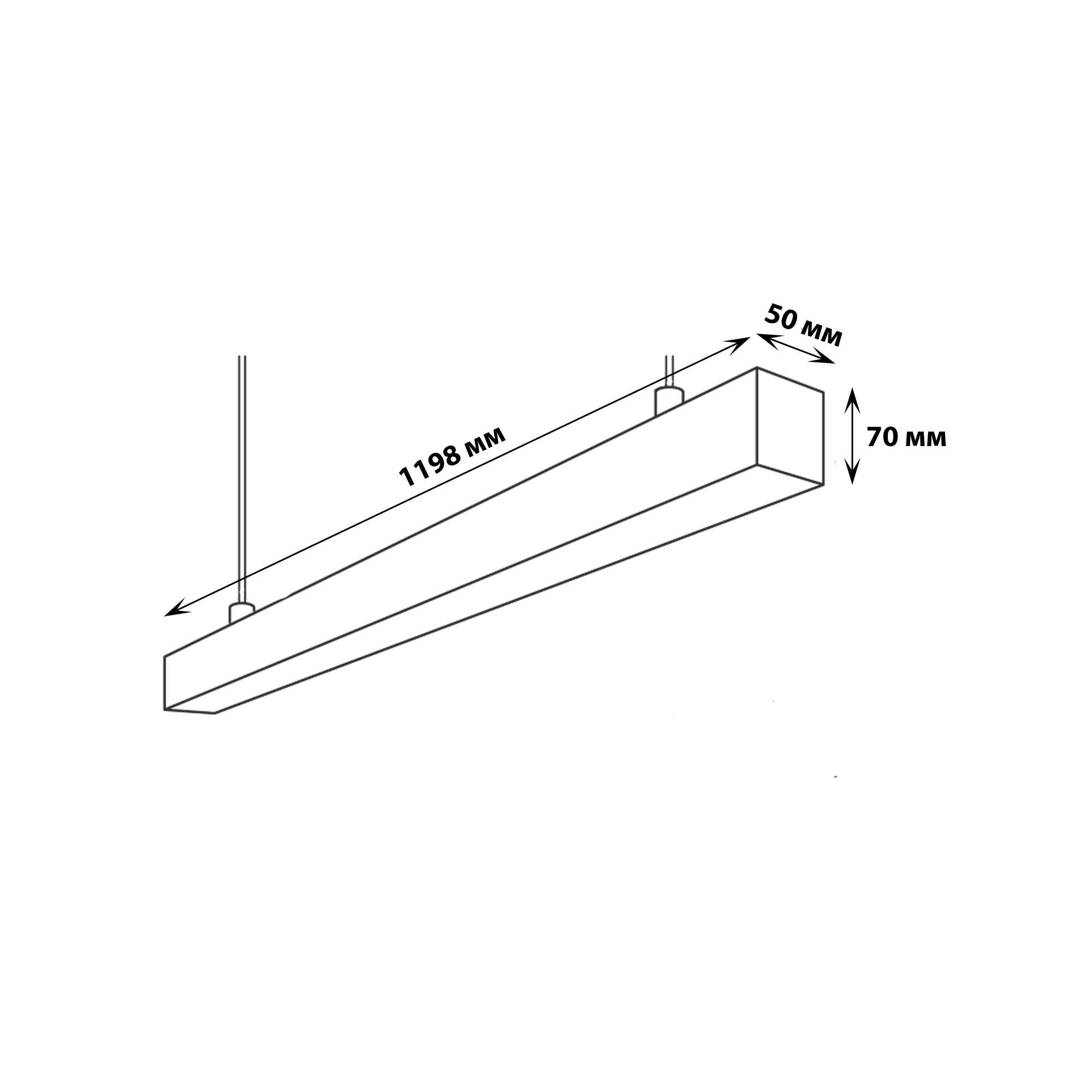 ULO-K10D 60W-5000K-L120-H IP40 SILVER Светильник линейный светодиодный подвесной. Белый свет 5000K. 5600Лм. Алюминий. Цвет серебро. TM Uniel