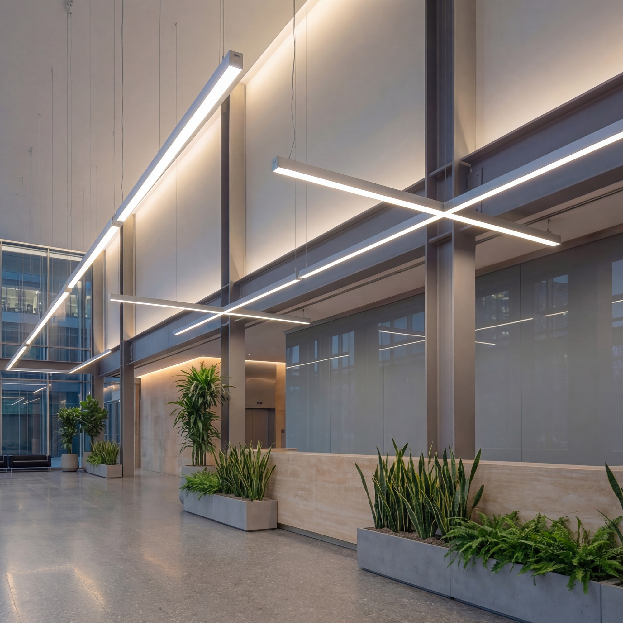 ULO-N10A-20W-6500K-L60 IP40 WHITE Светильник линейный светодиодный подвесной. Прямой. 60см. Белый свет 6500K. 2000Лм. Алюминий. Цвет белый. TM Uniel