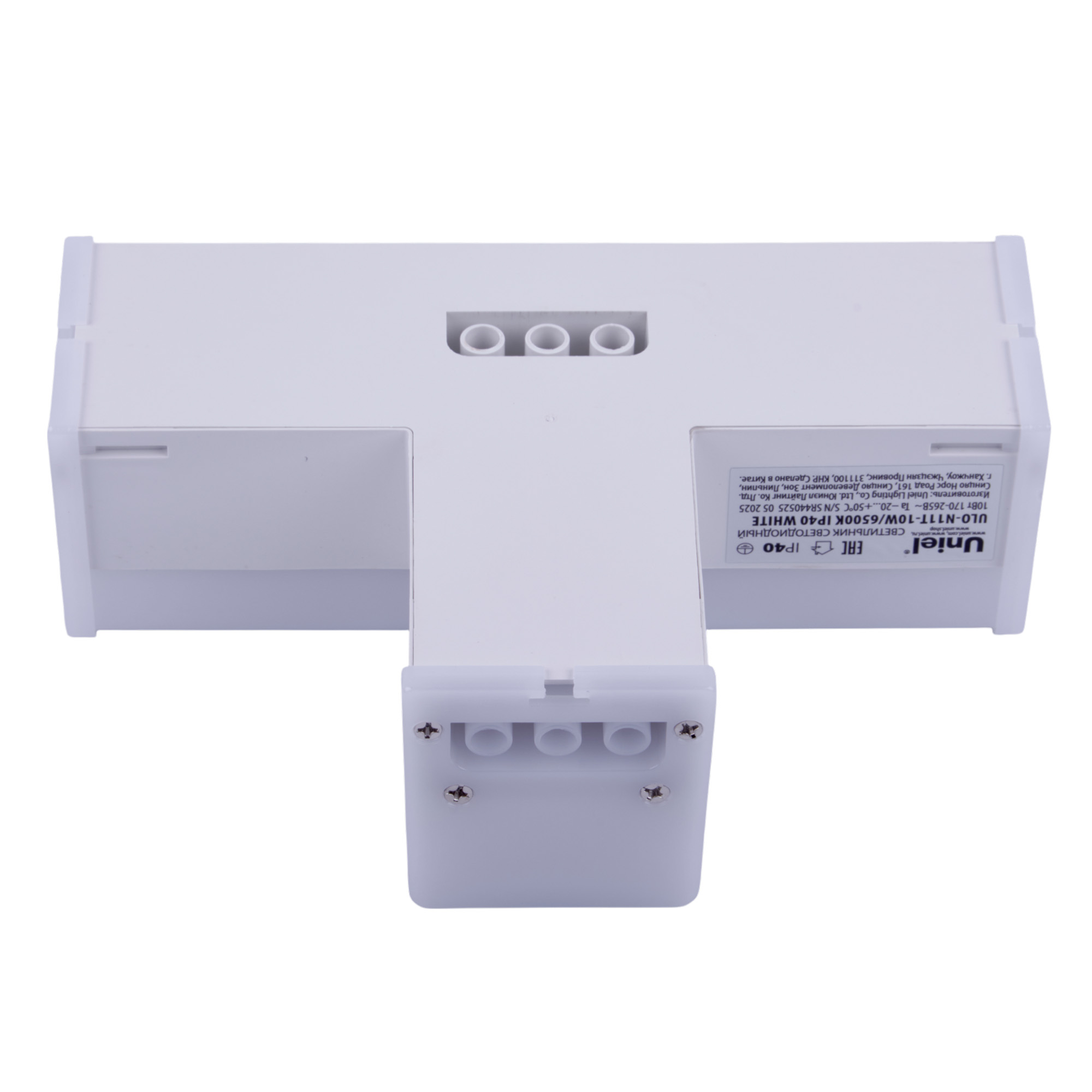ULO-N11T-10W-6500K IP40 WHITE Светильник светодиодный T-образный Белый свет 6500K. 2000Лм. Алюминий. Цвет белый. TM Uniel