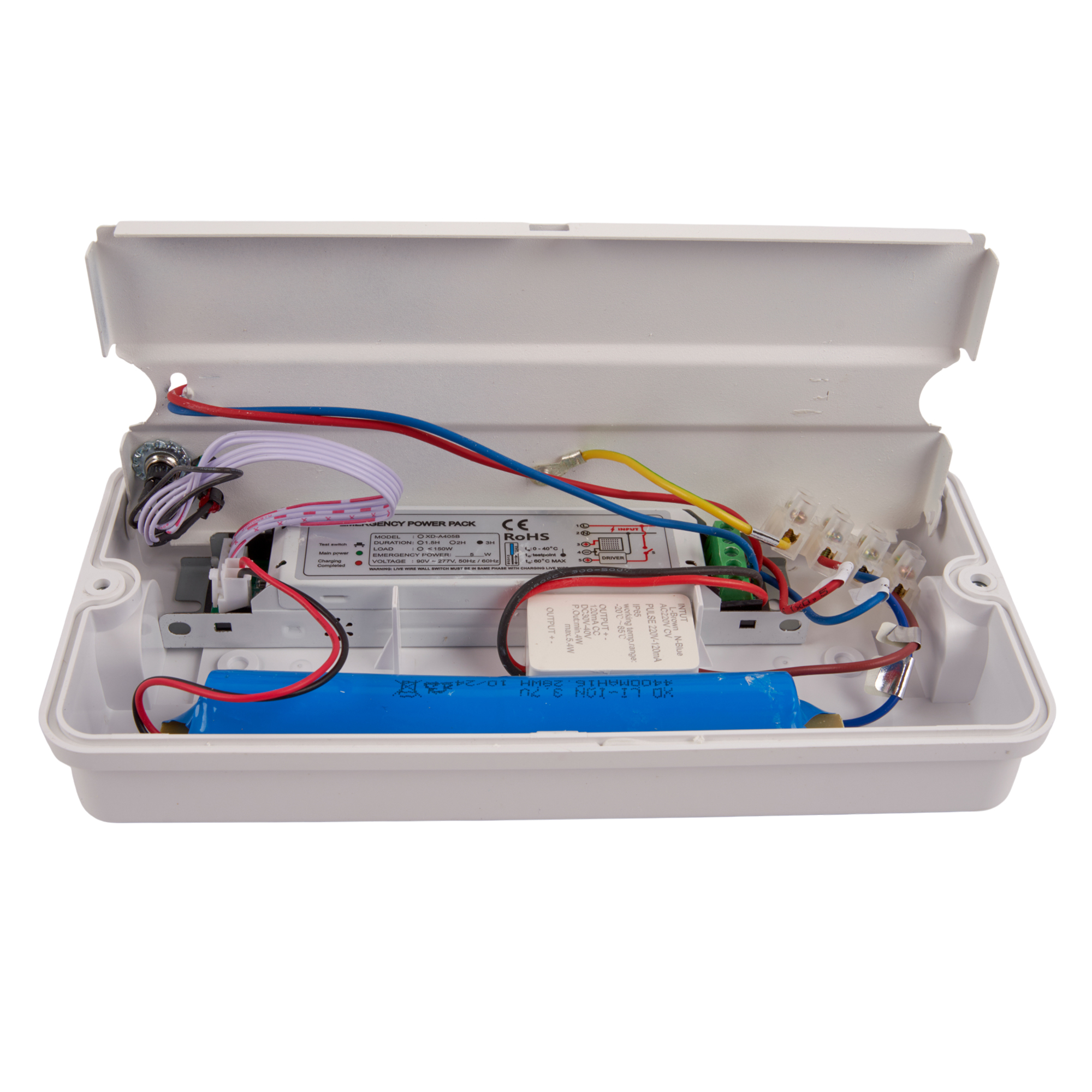 ULW-K25B 6W-4000K-EMG IP65 WHITE Светильник светодиодный влагозащищенный с БАП. Белый свет 4000K. 660Лм. Размер 220x105x50мм. Корпус белый. ТМ Uniel