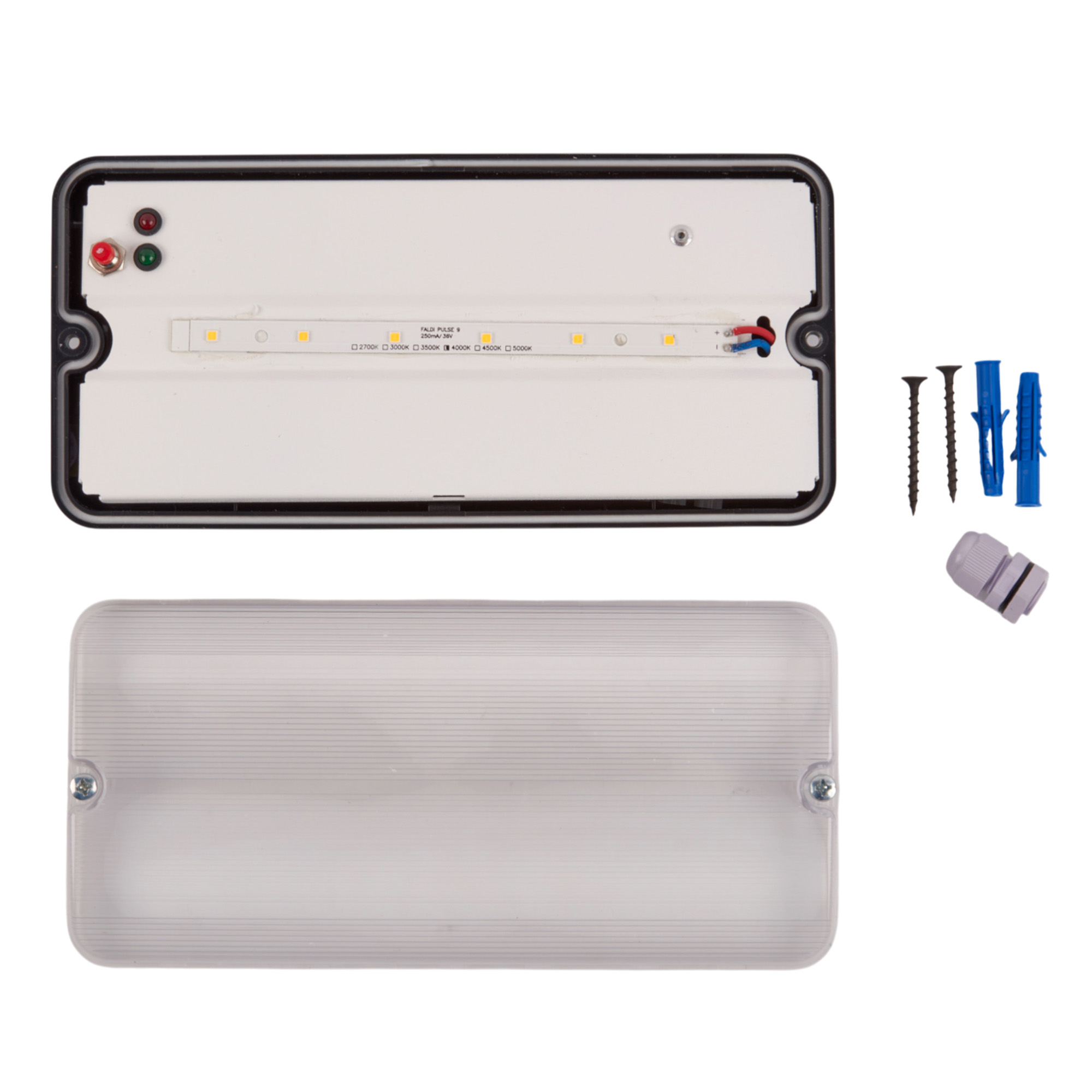 ULW-K25B 6W-4000K-EMG IP65 BLACK Светильник светодиодный влагозащищенный с БАП. Белый свет 4000K. 660Лм. Размер 220x105x50мм. Корпус чёрный. ТМ Uniel