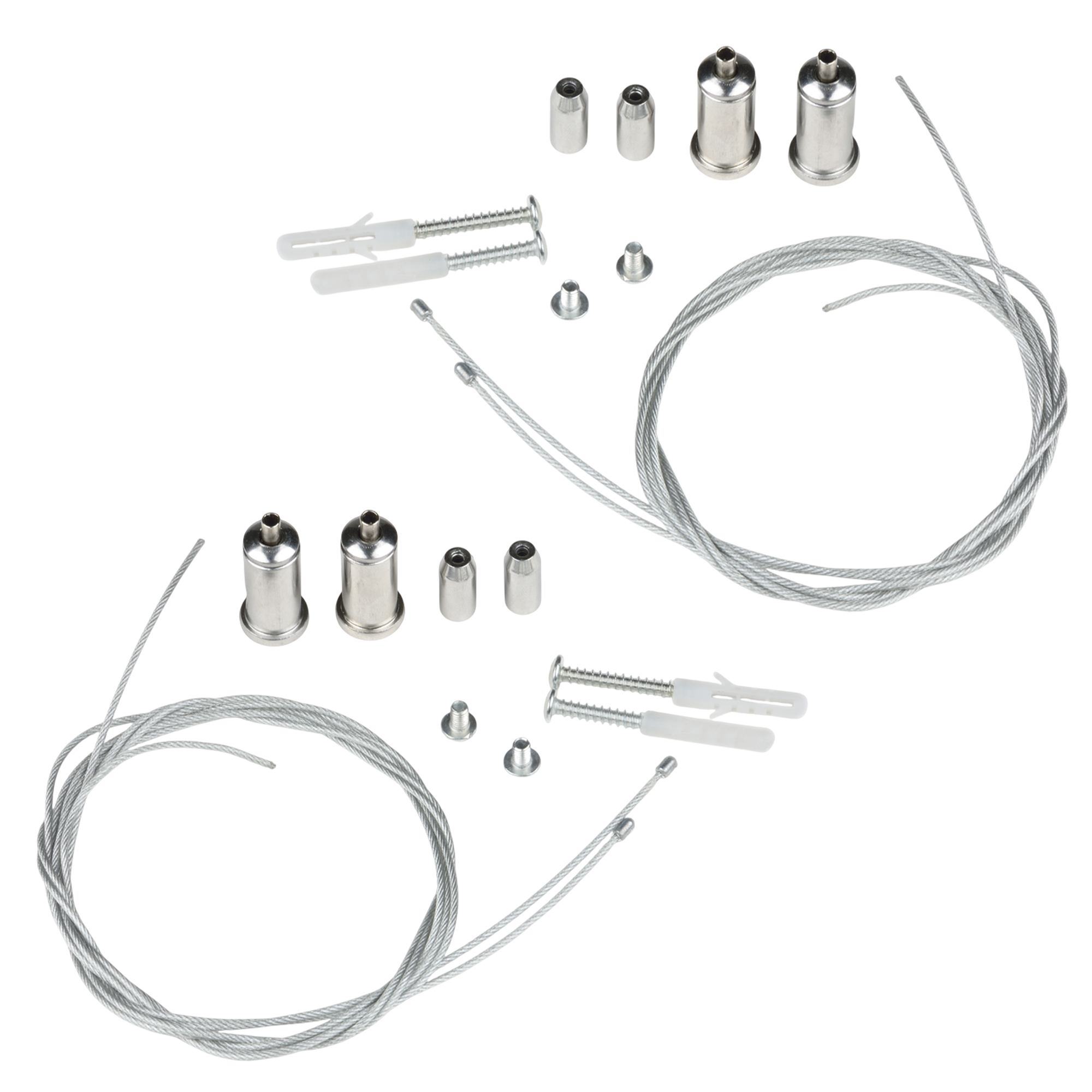 UFL-H04 SILVER 200 POLYBAG Комплект крепления для подвесного монтажа накладных светильников. Четыре тросика с креплениями длиной 2м. ТМ Uniel