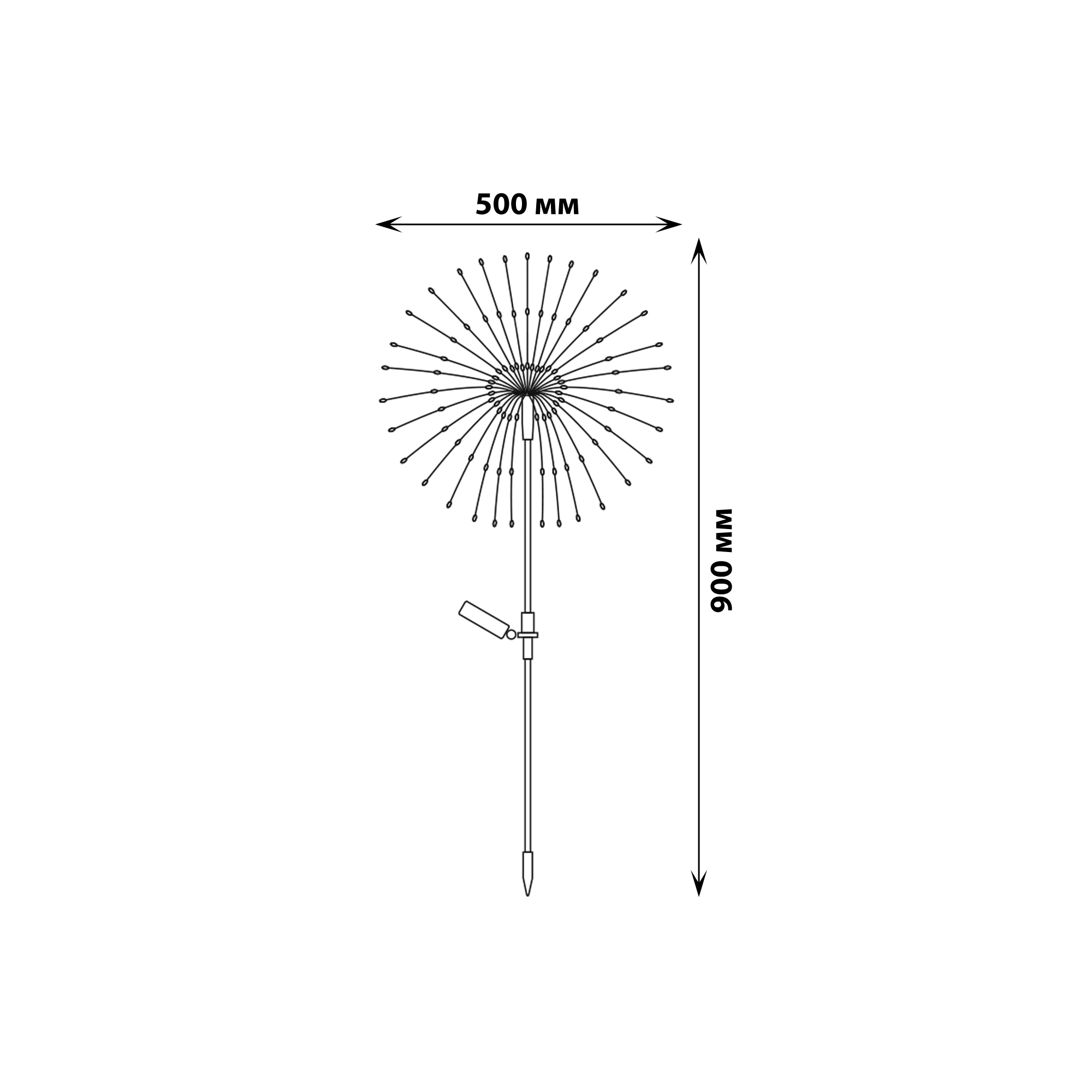 USL-S-837-PT900 FIREWORK Садовый светильник на солнечной батарее Фейерверк. 150 светодиодов. Теплый белый свет. 1xAА Ni-Mh аккумулятор в-к. IP44. TM Uniel