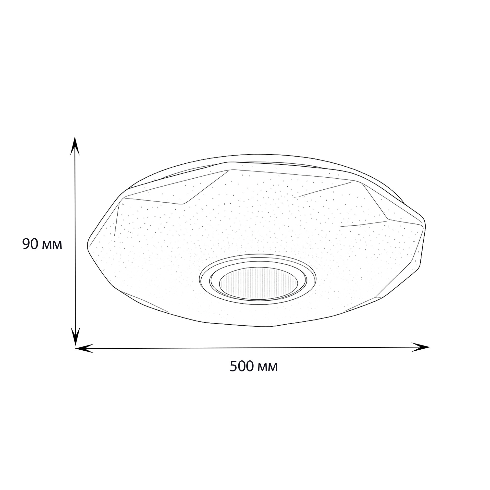 ULI-D292 70W-SW+RGB-50 VENUS O3 Cветильник светодиодный накладной с Bluetooth колонкой. Диммируемый. Пульт ДУ в-к. Теплый свет3000К-Белый свет4000К-Дневной свет6500К-RGB. 5400Лм. TM Uniel