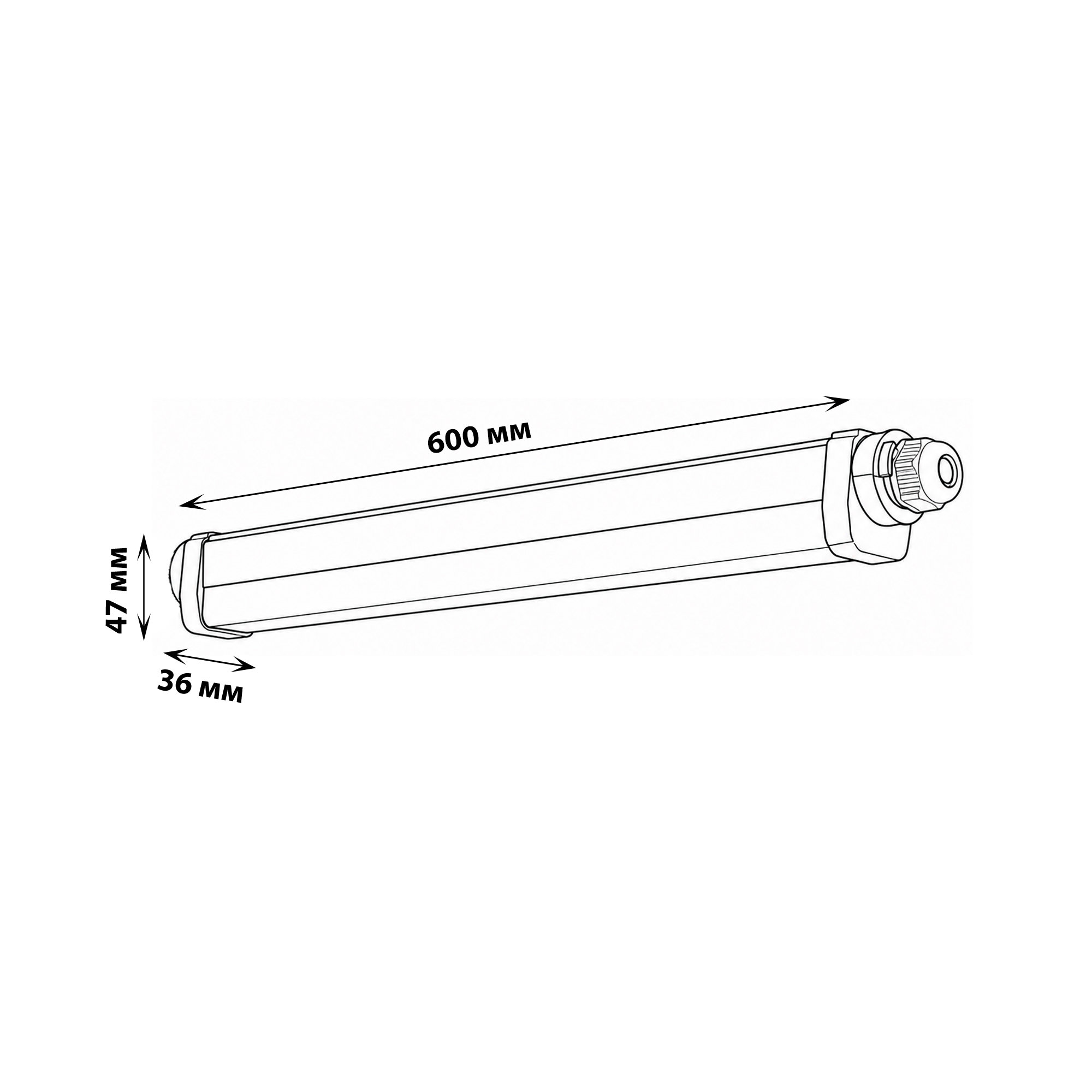 ULO-T20-18W-6500K-L60 IP65 GREY LINKABLE Светильник линейный светодиодный накладной-подвесной. соединяемый. Дневной свет 6500K. 2160 Лм. Цвет серый. ТМ Uniel