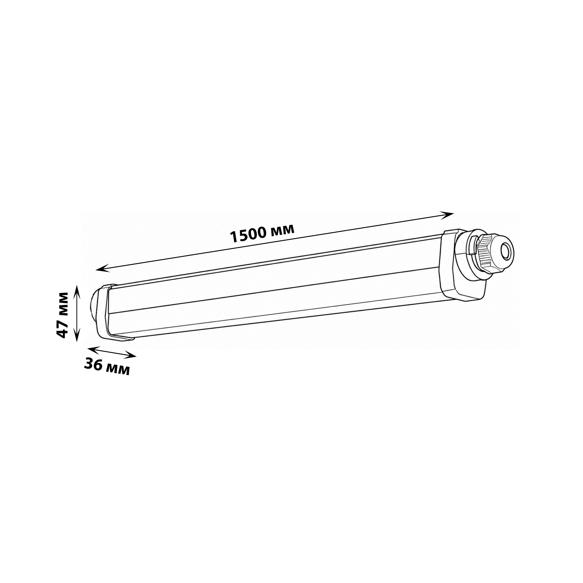 ULO-T20-50W-4000K-L150 IP65 GREY LINKABLE Светильник линейный светодиодный накладной-подвесной. соединяемый. Белый свет 4000K. 6000 Лм. Цвет серый. ТМ Uniel