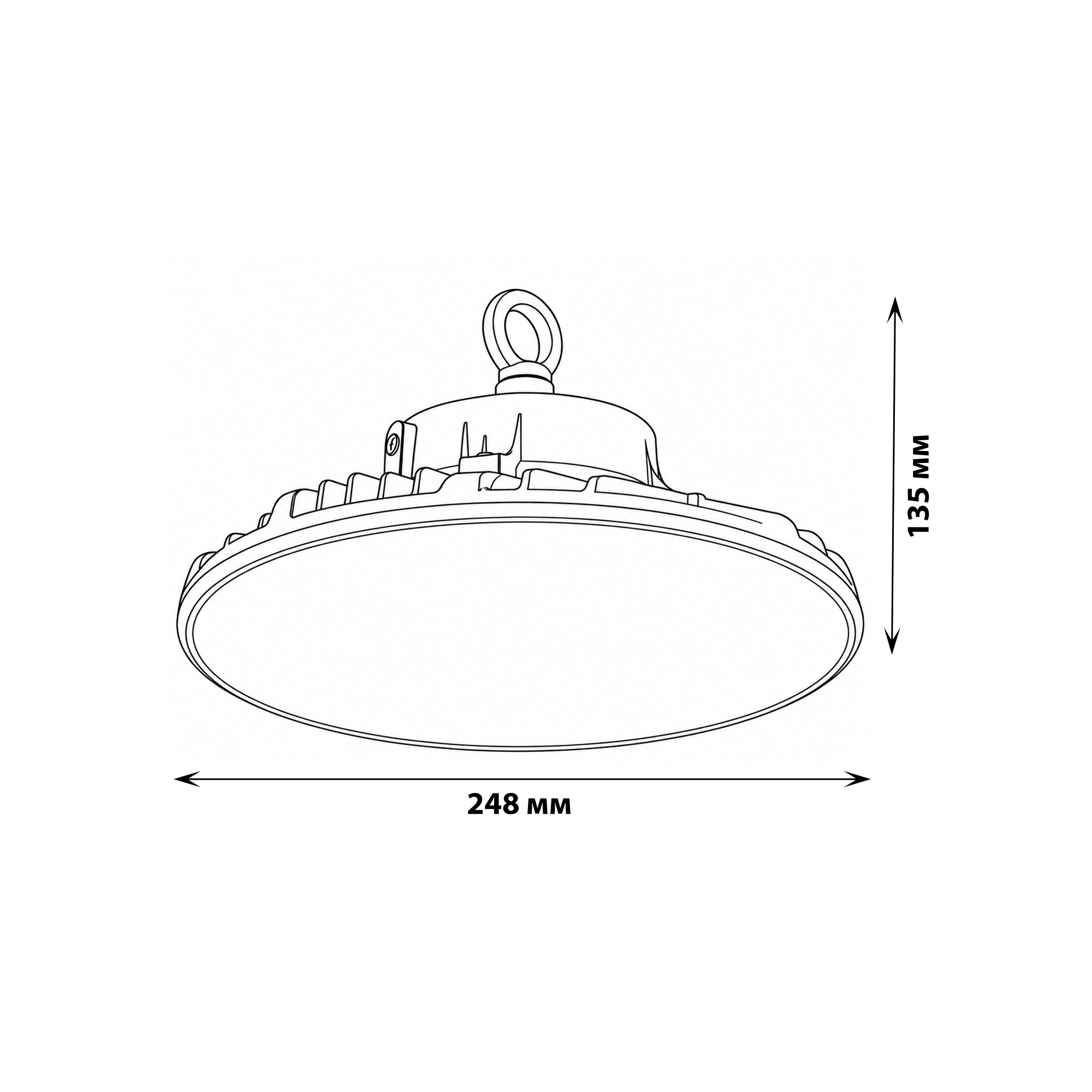 ULY-U44D-150W-6500K IP65 BLACK Светильник светодиодный промышленный. Дневной свет 6500K. Угол 90 градусов. TM Uniel