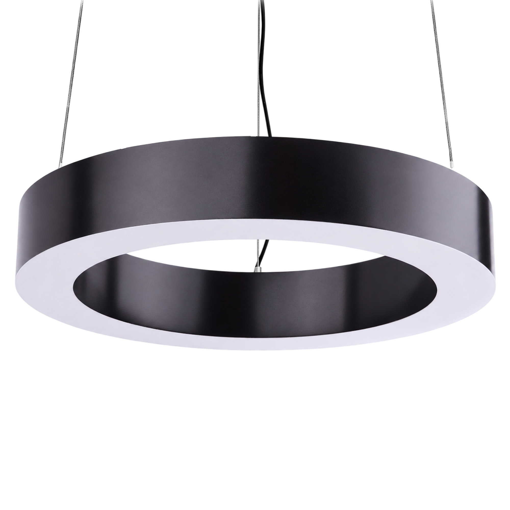 ULO-K18B 55W-4000K-R70 IP40 BLACK Светильник линейный светодиодный подвесной. Кольцо. диаметр 70см. Белый свет 4000K. 6100Лм. Алюминий. Цвет чёрный. TM Uniel
