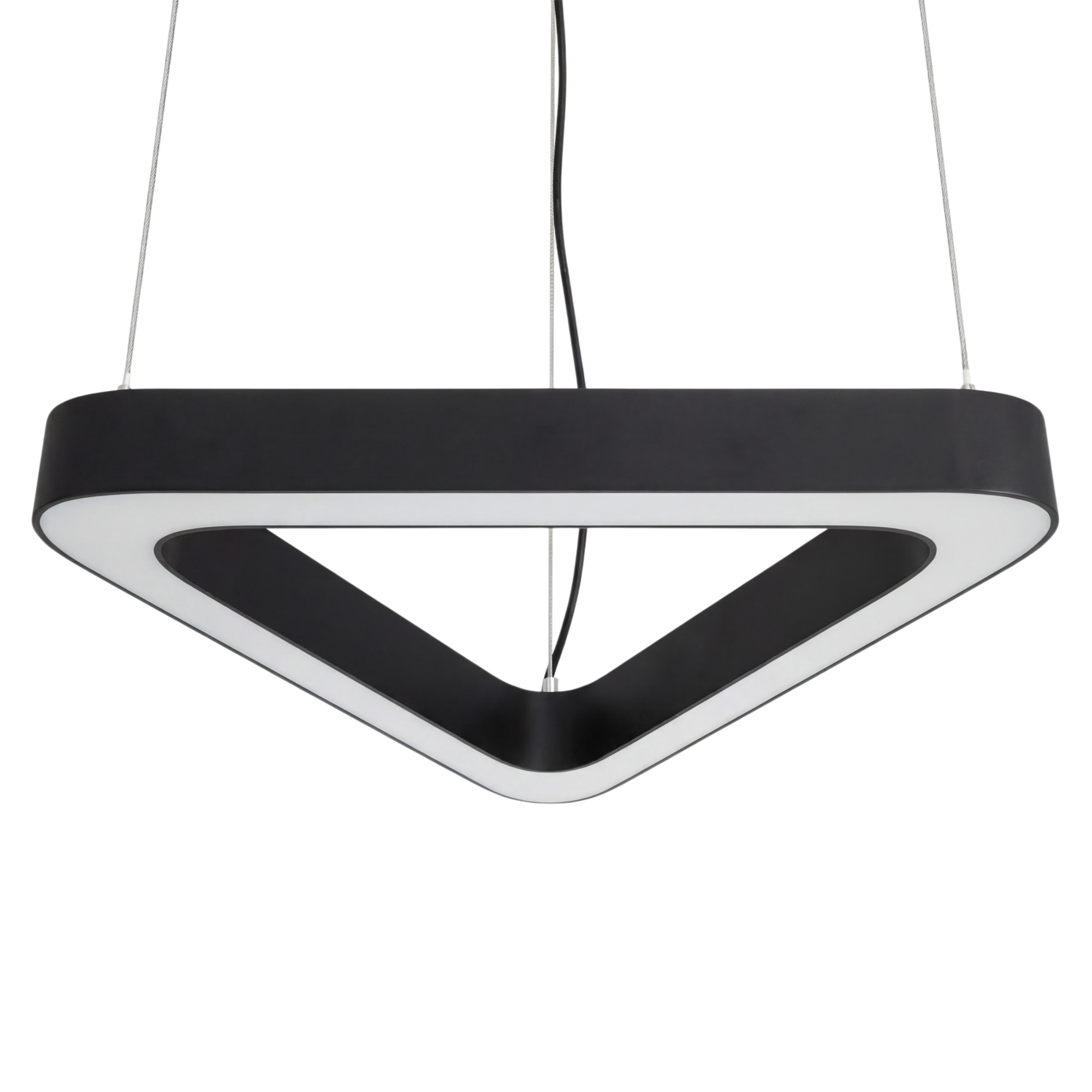 ULO-K11B 80W-4000K-T100 IP40 BLACK Светильник линейный светодиодный подвесной. Треугольник. 100см. Белый свет 4000К. 8900Лм. Алюминий. Цвет чёрный. TM Uniel