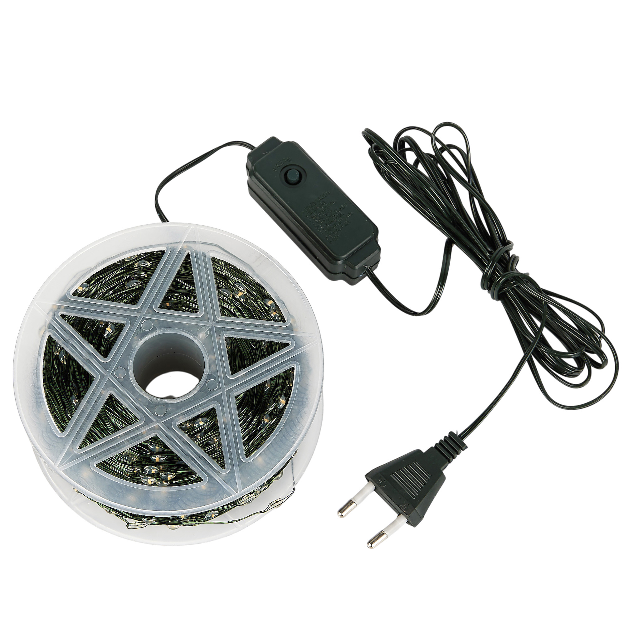 ULD-S20000-2000-DGA WW IP20 DEW Гирлянда светодиодная Роса. 200м. 2000 светодиодов. Теплый белый свет. Провод зеленый. ТМ Uniel
