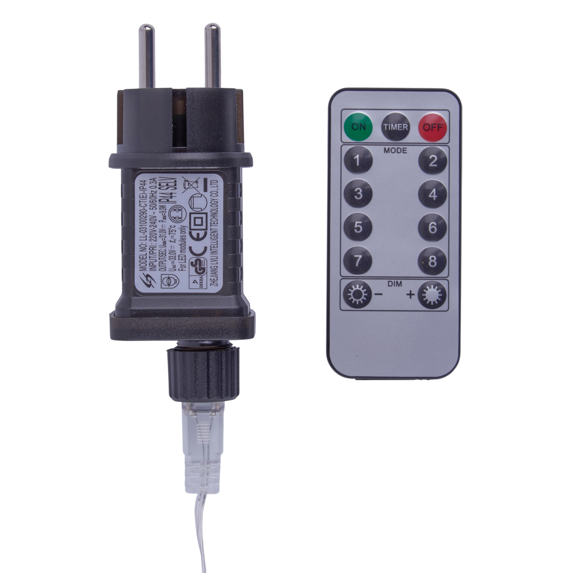 ULD-C3030-820-DTA-RC WW IP44 Занавес светодиодный. 3х3м. 820 светодиодов. Теплый белый свет. Пульт ДУ в-к. Провод прозрачный. TM Uniel