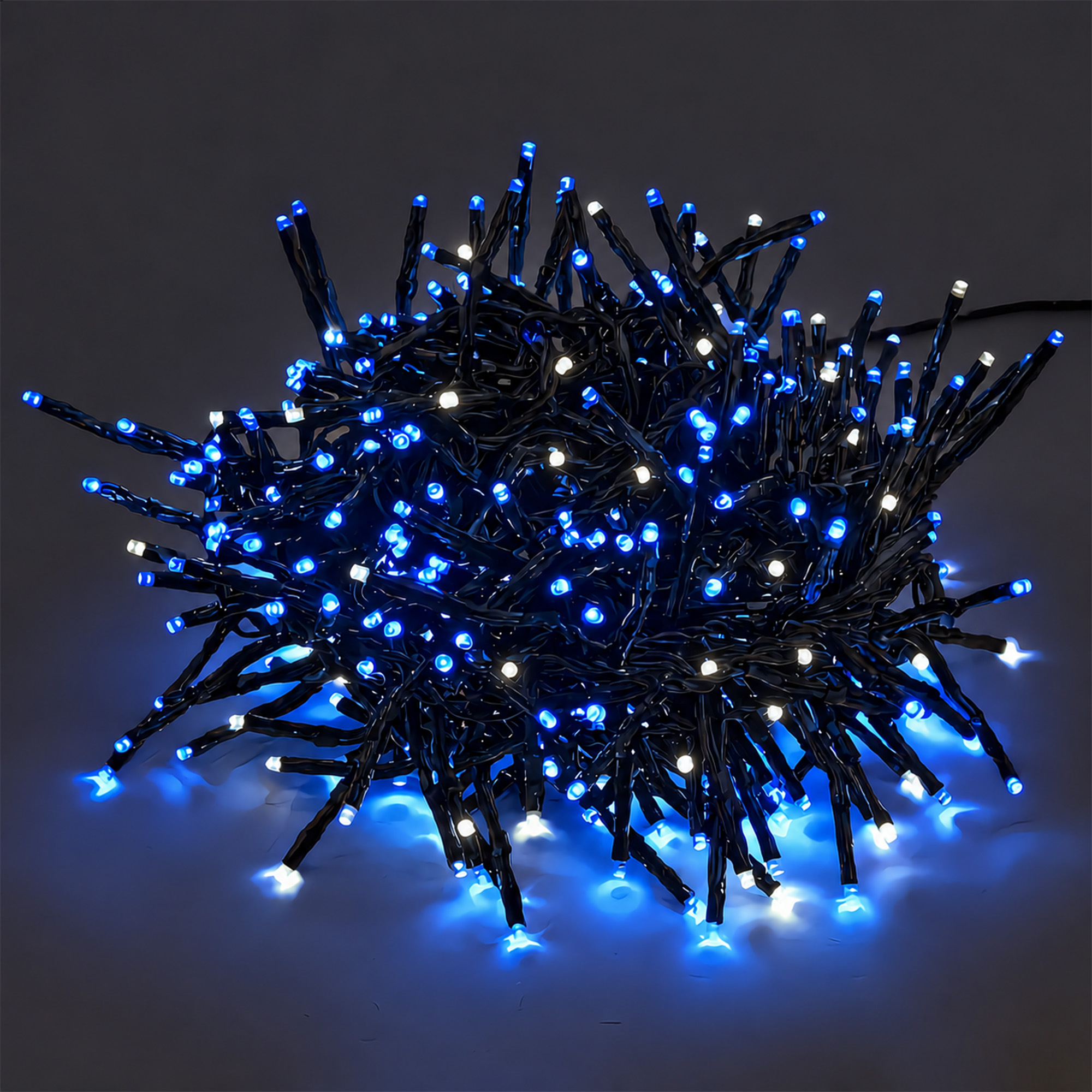 ULD-S0740-370-DGA-RC BL-WH IP44 FIREWORK Гирлянда светодиодная Фейерверк. 7.4м. 370 светодиодов. Синий и белый свет. Пульт ДУ в-к. Провод зеленый. ТМ Uniel