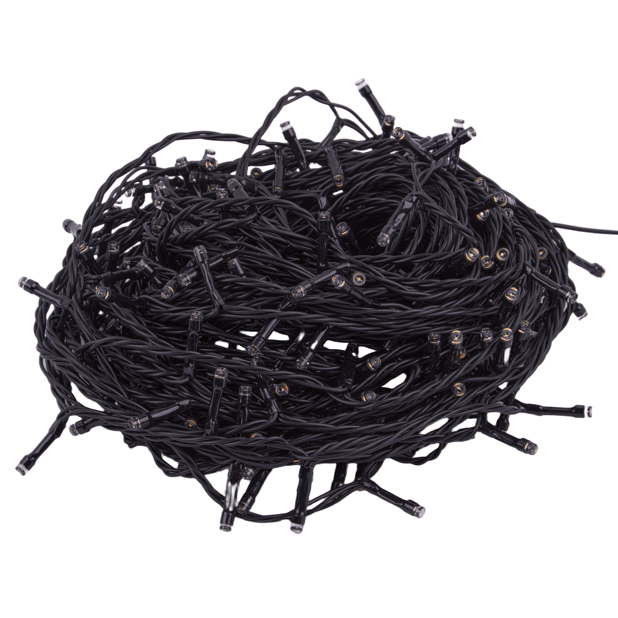 ULD-S2500-250-DBA-RC WH IP44 Гирлянда светодиодная. 25м. 250 светодиодов. Белый свет. Пульт ДУ в-к. Провод черный. ТМ Uniel