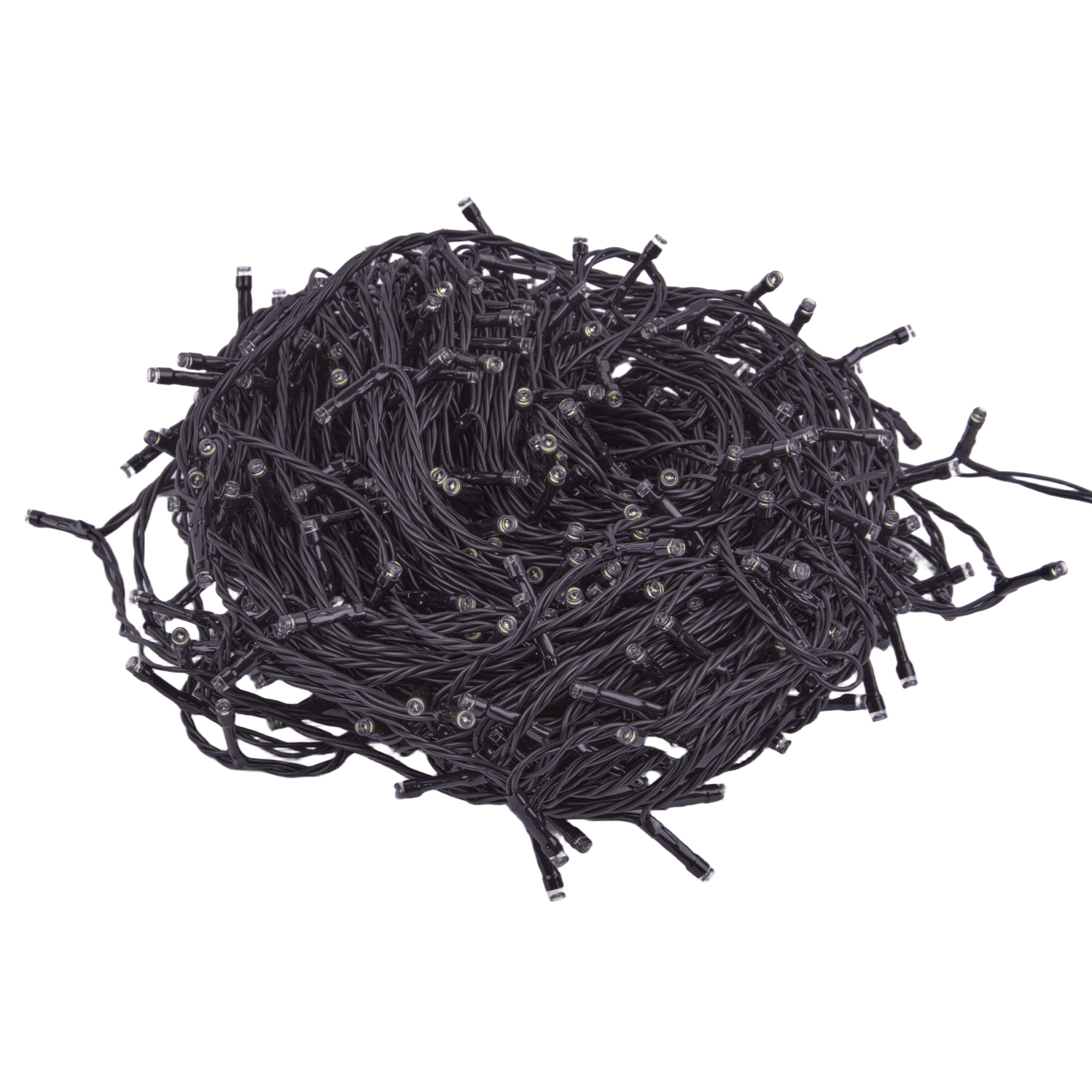 ULD-S5000-500-DBA-RC WH IP44 Гирлянда светодиодная. 50м. 500 светодиодов. Белый свет. Пульт ДУ в-к. Провод черный. ТМ Uniel