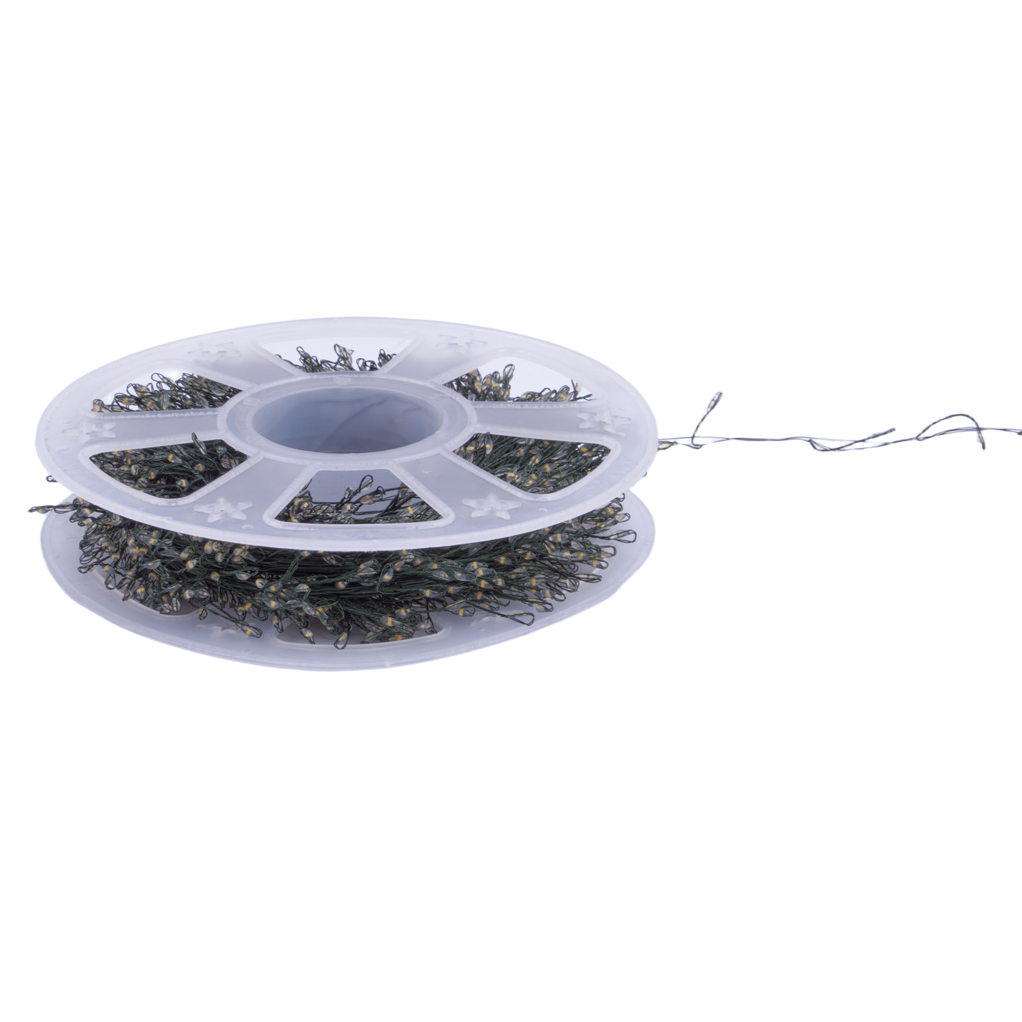 ULD-S5000-1500-DGA WW IP20 DEWDROP Гирлянда светодиодная Капли росы. 50м. 1500 светодиодов. Теплый белый свет. Провод зеленый. ТМ Uniel