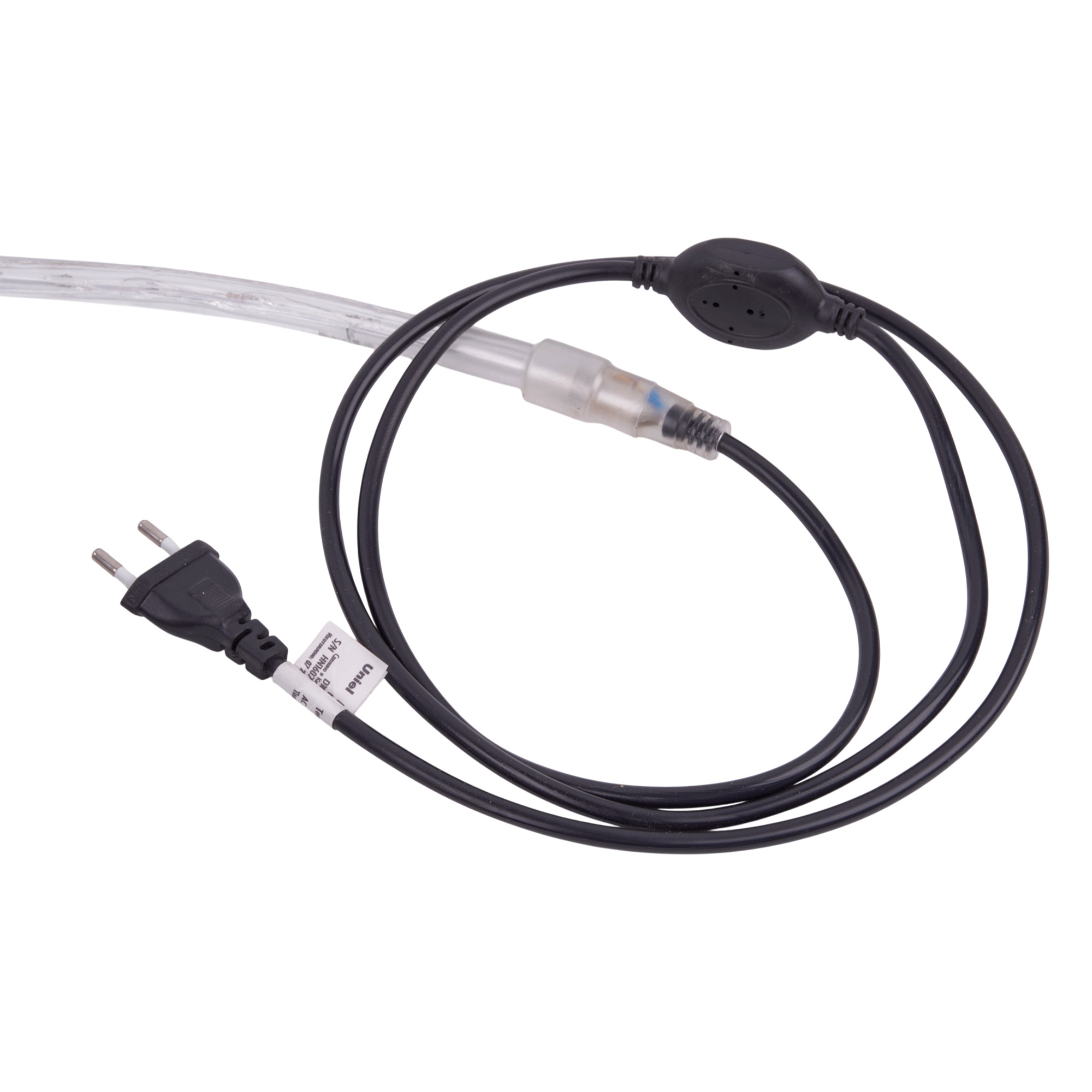 UCX-F80 P-1.5M-BK Провод питания для гирлянд Дюралайт серии F80PRO. 1.5м. Статика-мерцание. IP67. Черный. ТМ Uniel